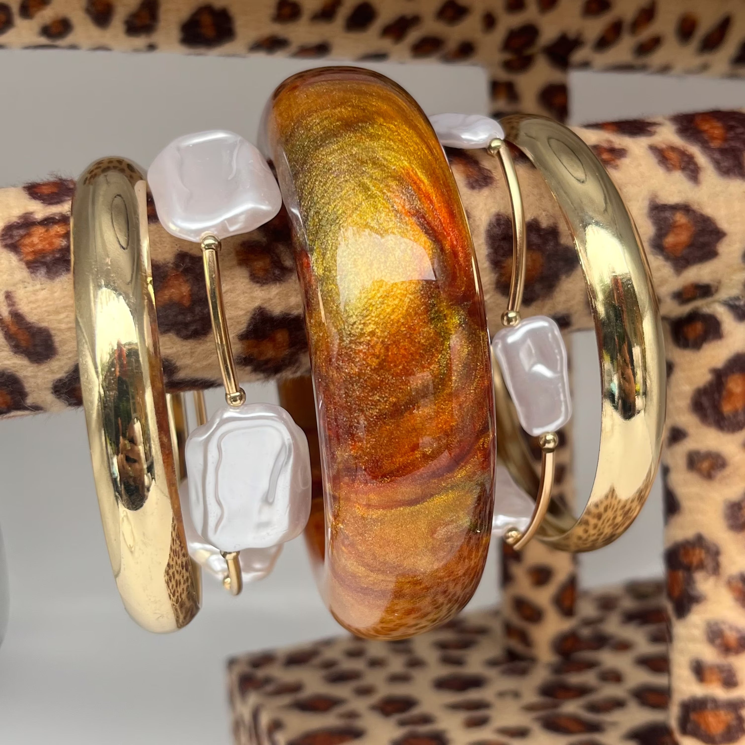 Fell in love in October bangle bracelet set