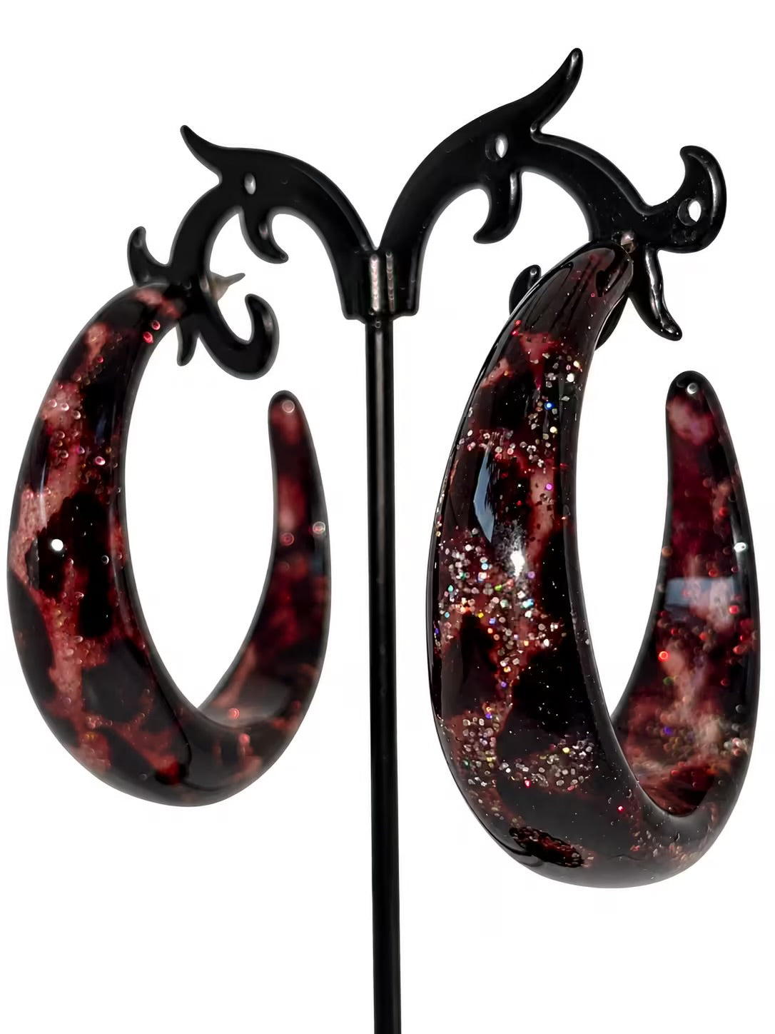 Vintage Glitter leopard hoop earrings - limited time offer!