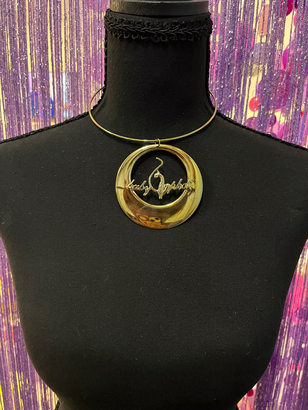 vintage 2001 baby phat statement medallion choker necklace