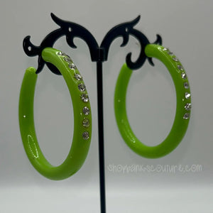 Candie crush hoop earrings - lime ♡