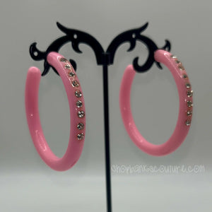 Candie crush hoop earrings - soft pink ♡