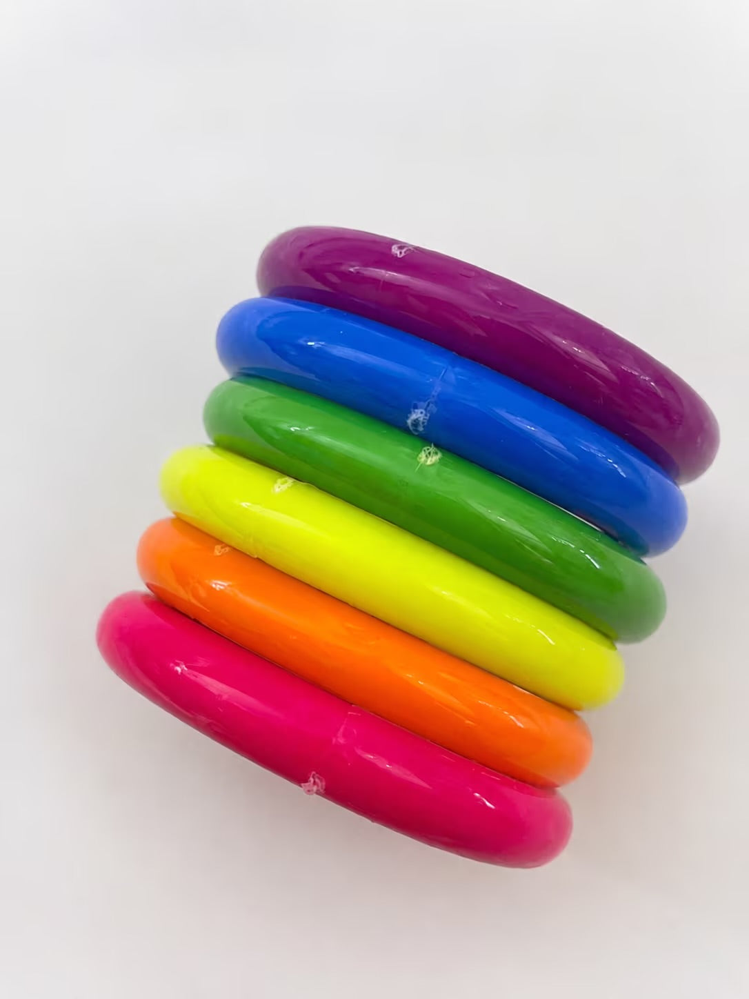 Thin plastic bangle bracelets