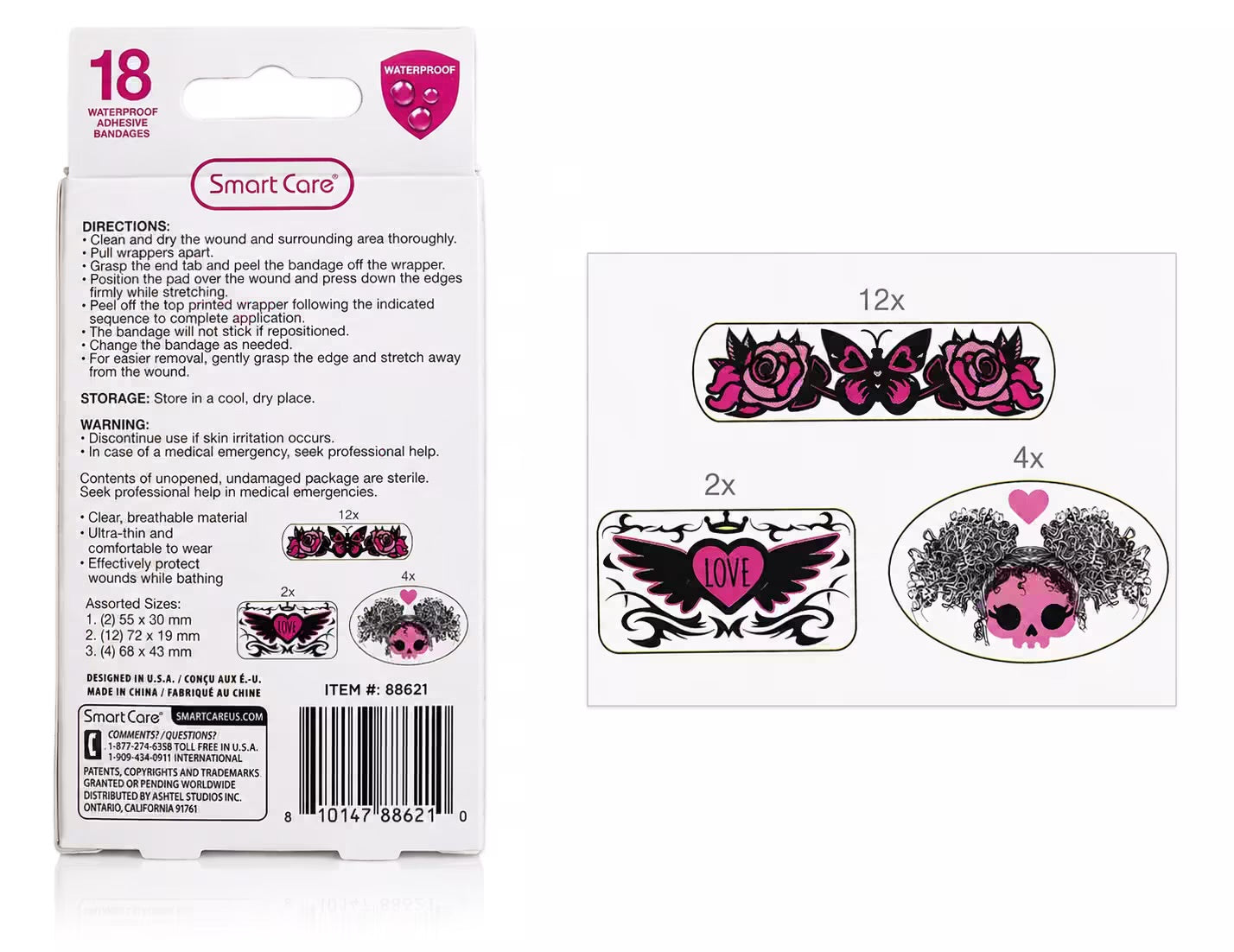 Tattoo style waterproof bandaids
