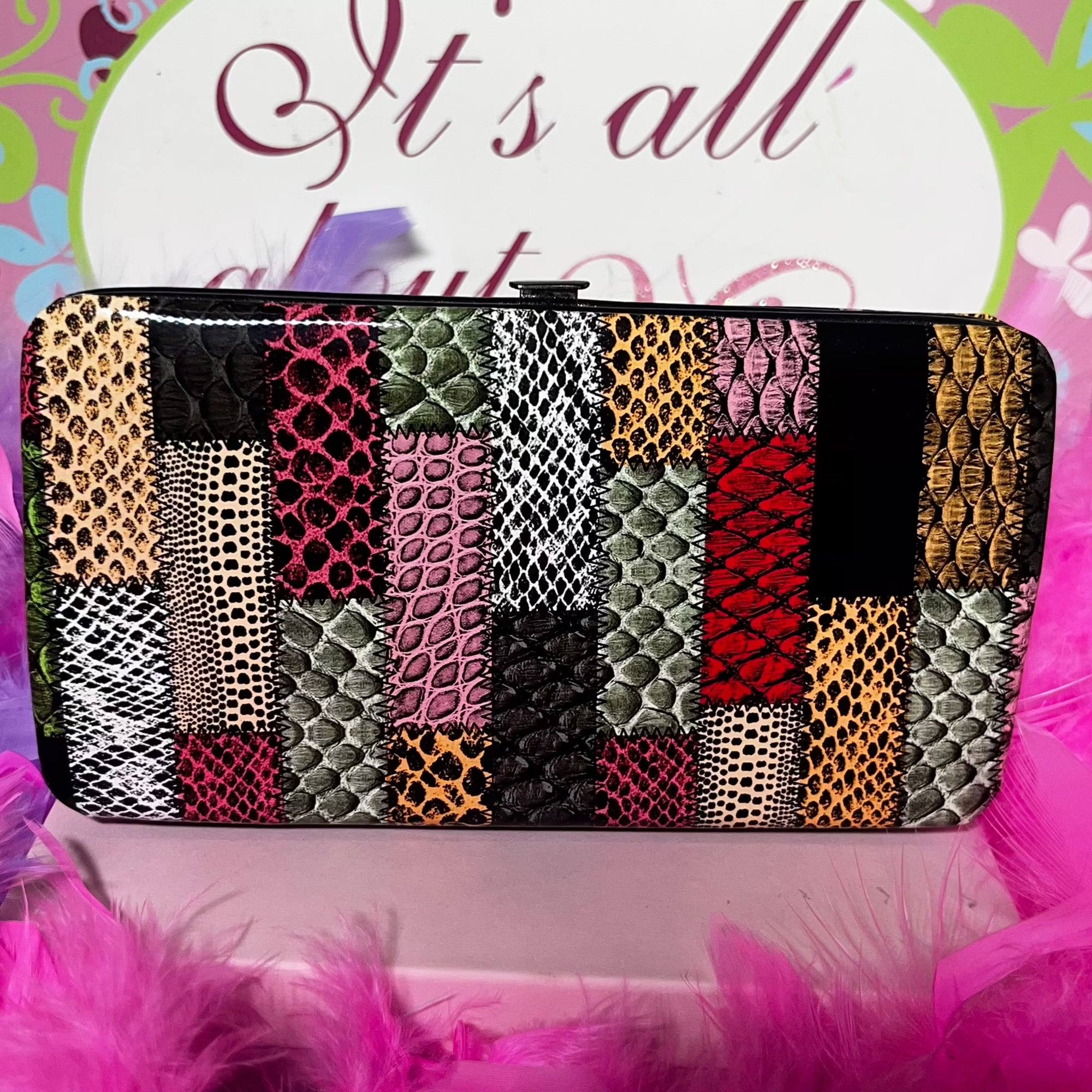 vintage all over animal print wallet