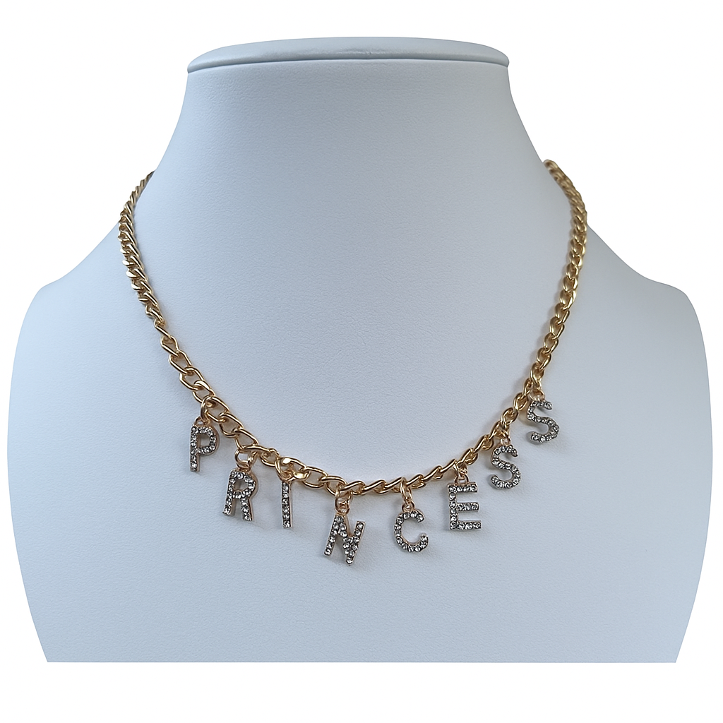 Gold blingy Princess necklace