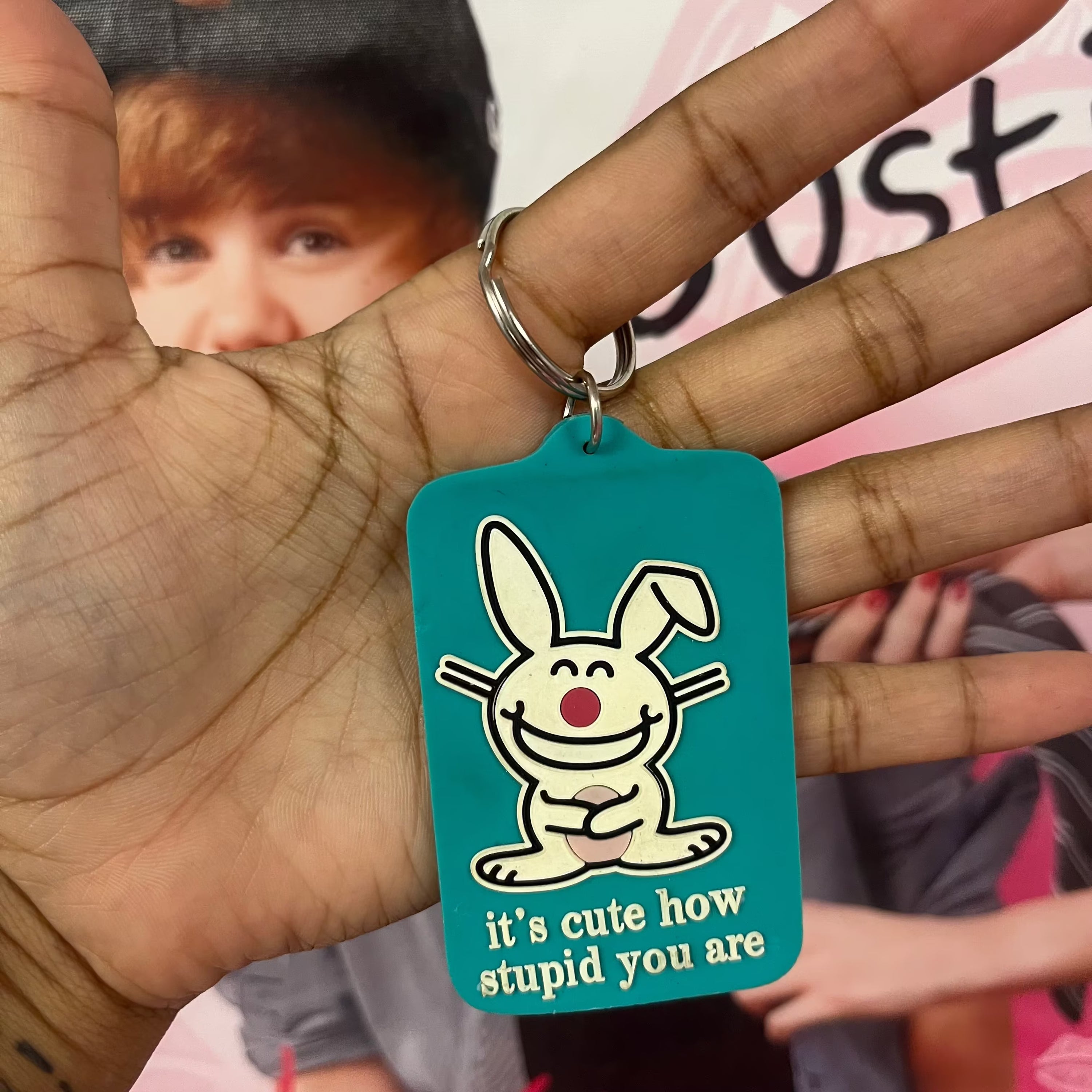 Vintage happy bunny keychains