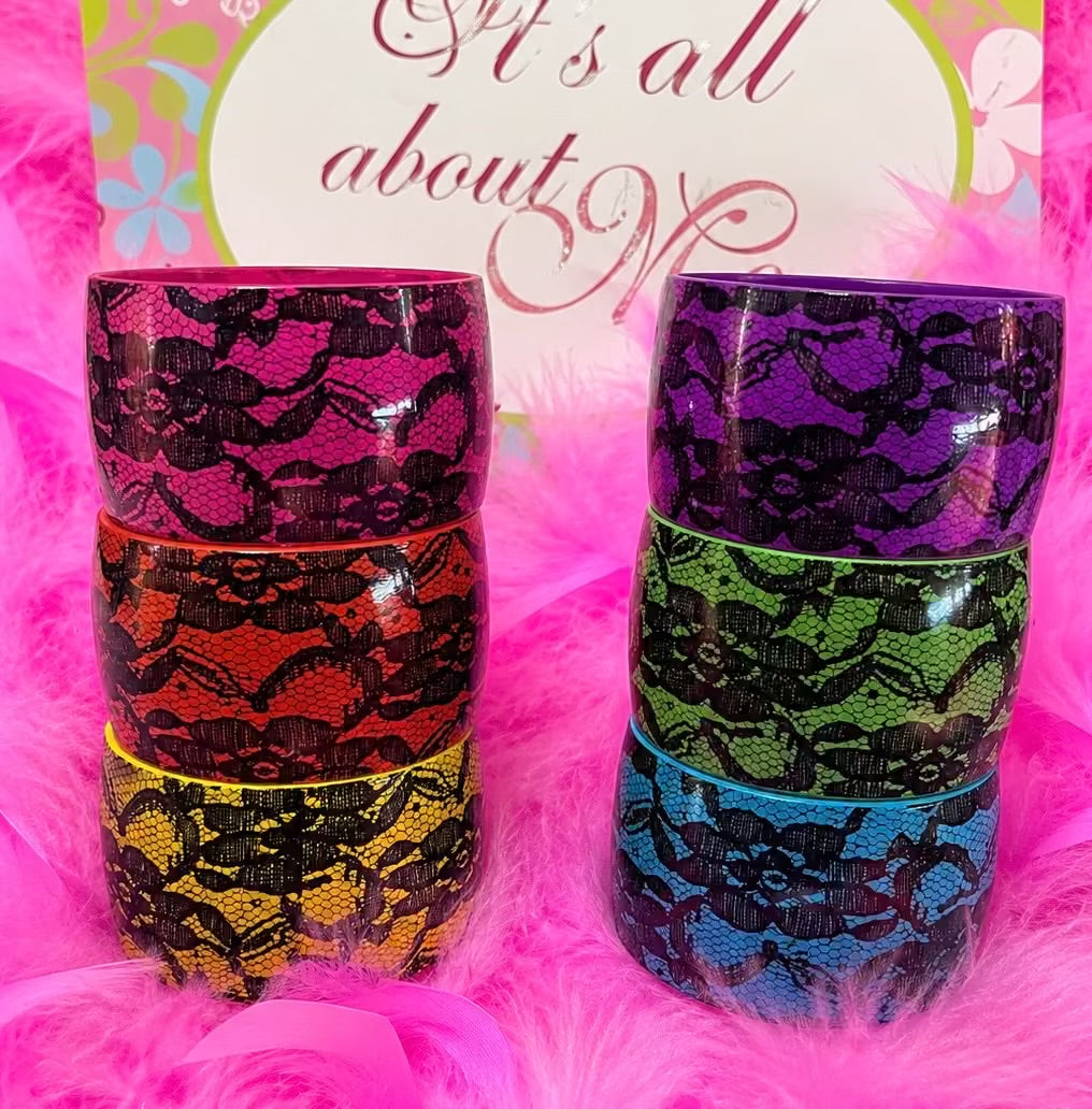 Colorful lace bangle bracelets