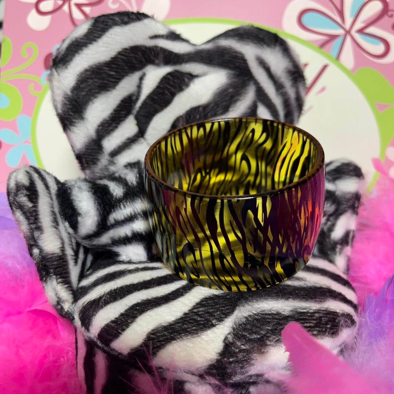 Sheer zebra print bangles