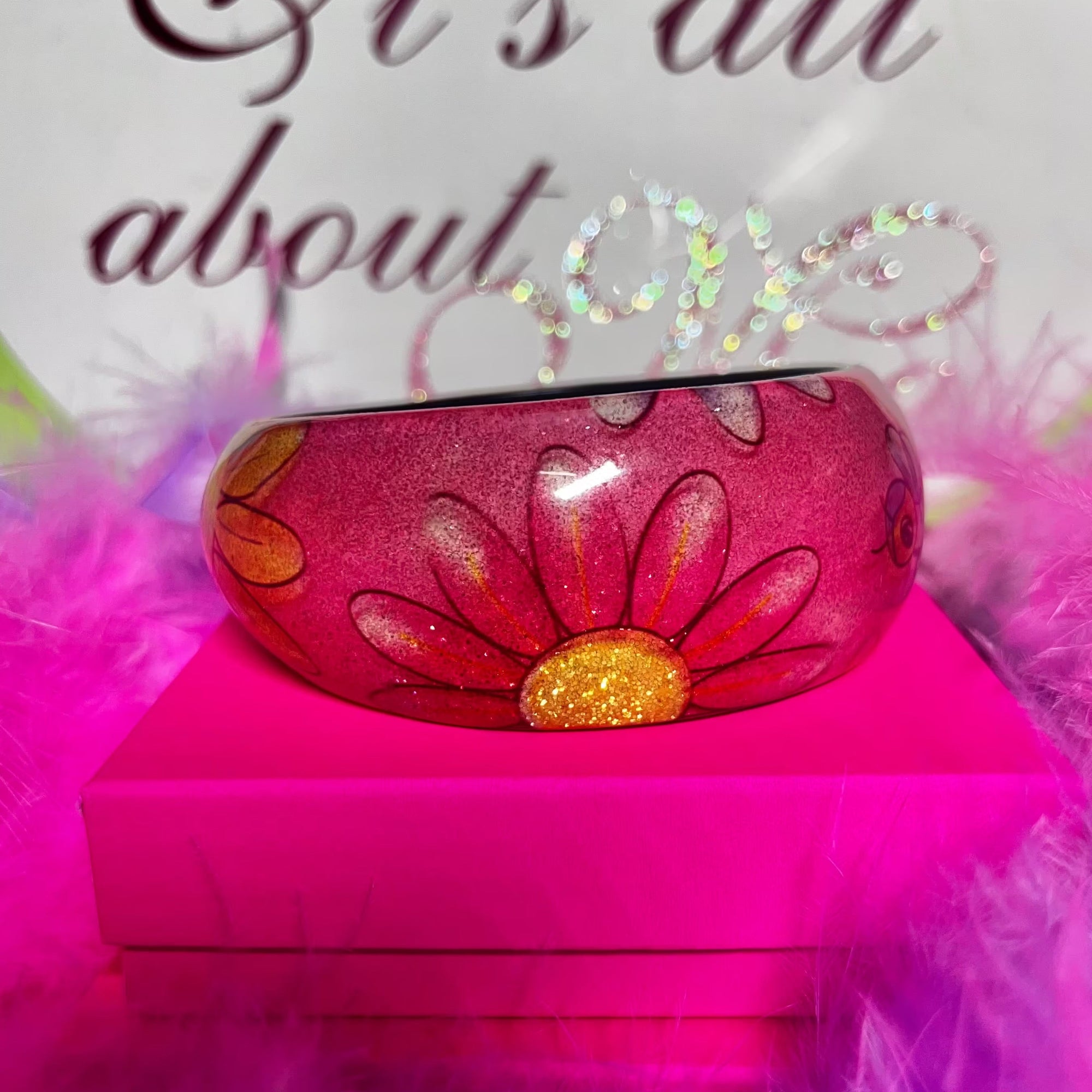 Flower child 1970s bangle bracelet