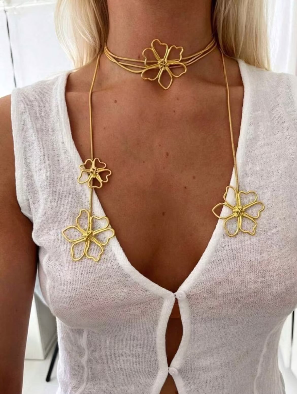 Honey bloom layered necklace