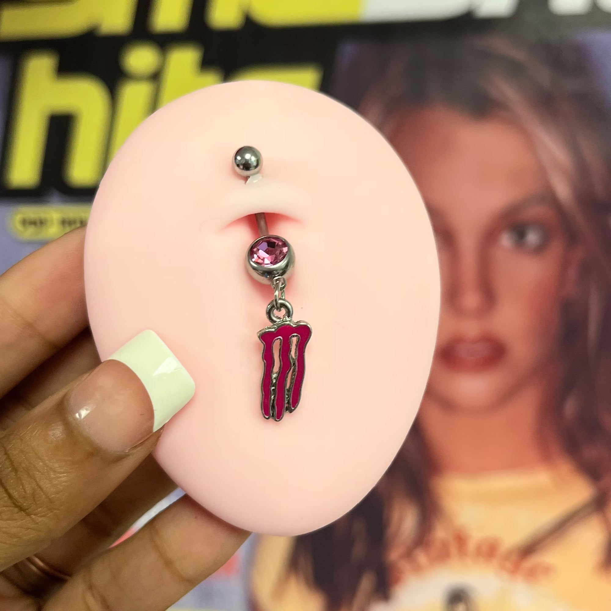 Monster energy belly piercing