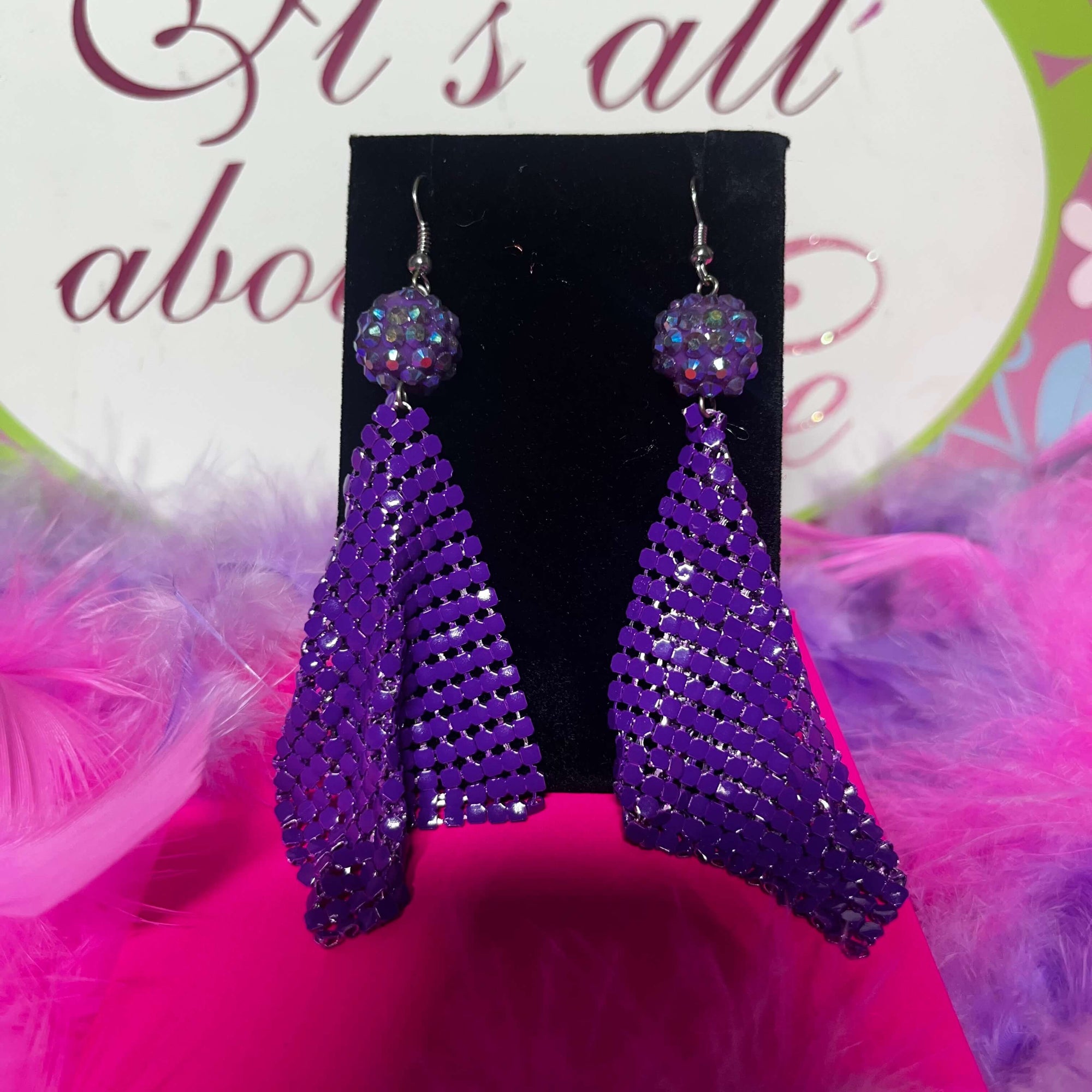 Party girl purple tassel earrings