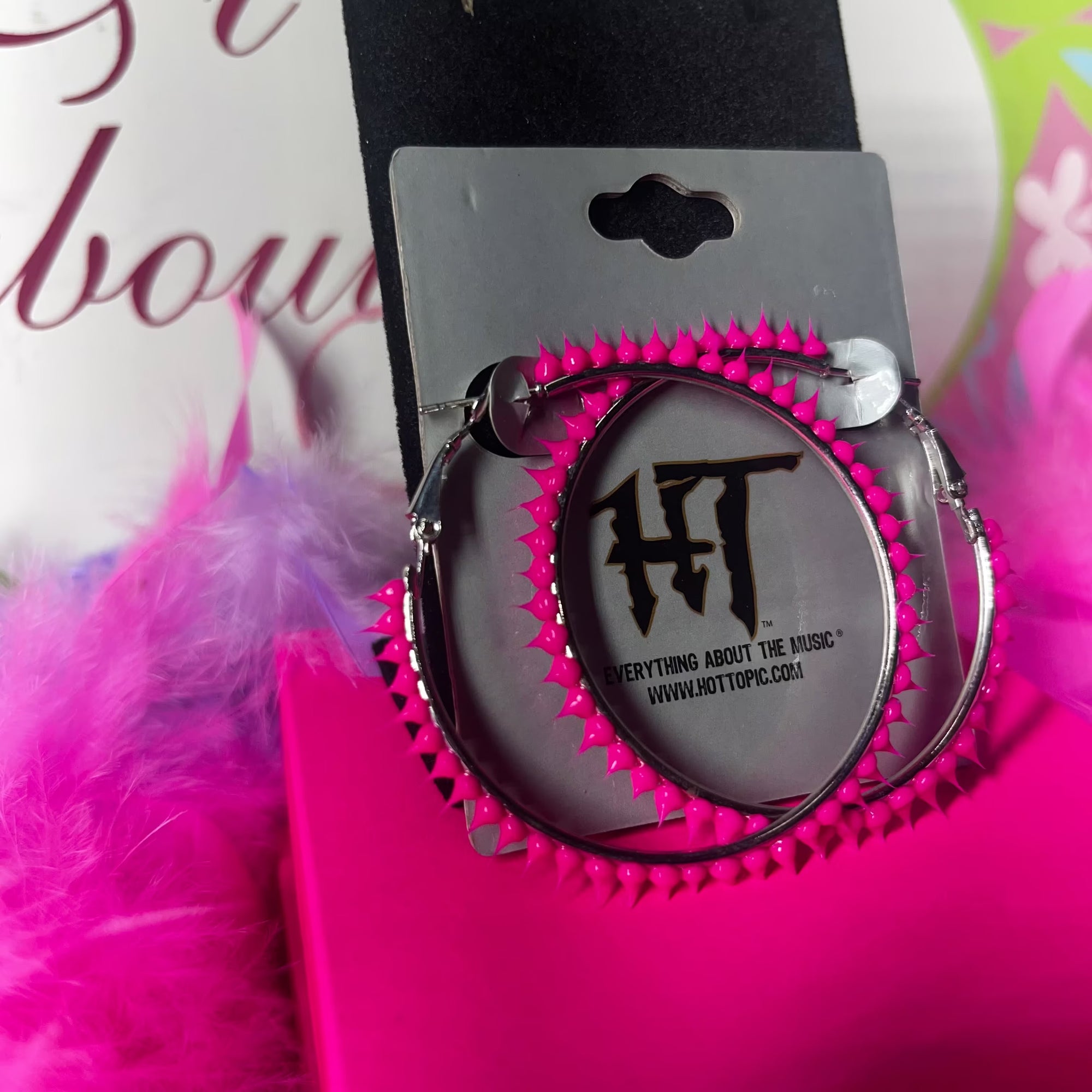 Vintage hot topic spike hoop earrings