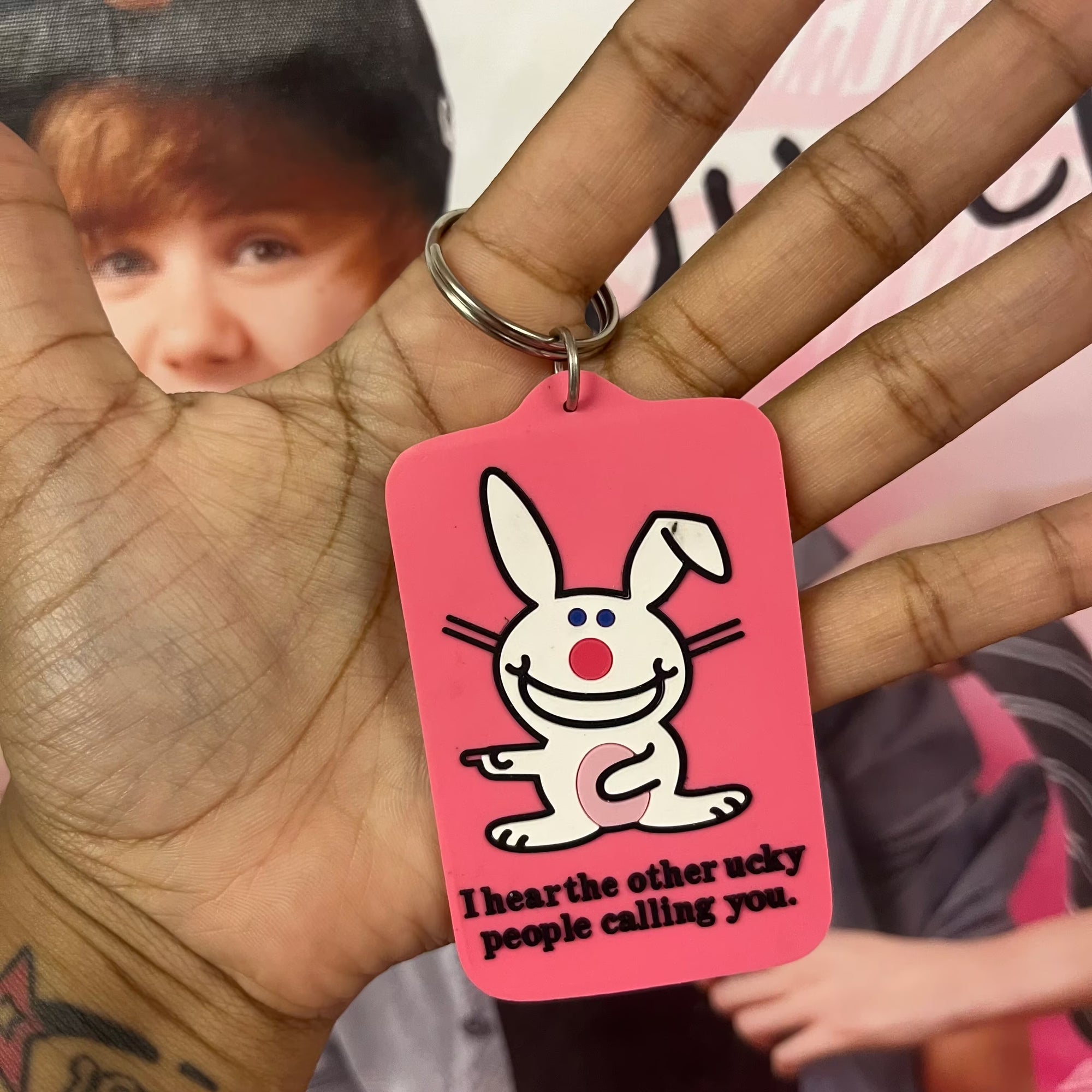 Vintage happy bunny keychains