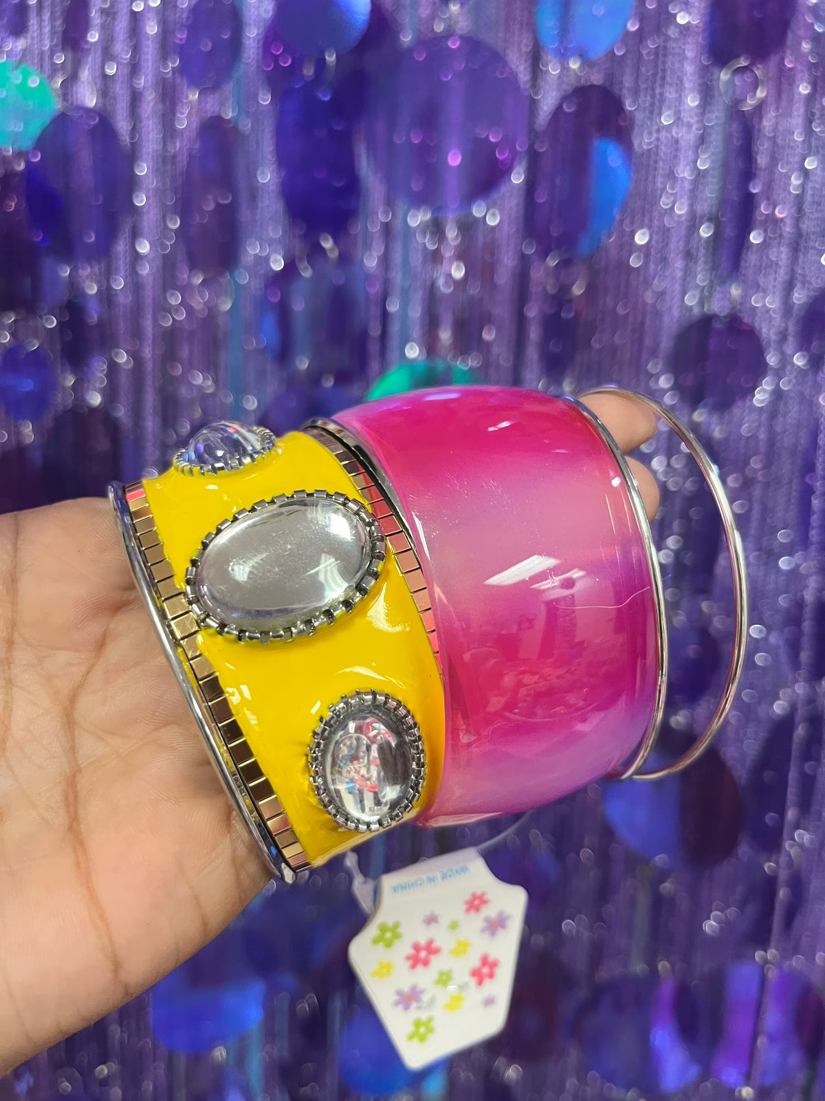 Tropical paradise curated vintage bangle bracelet set
