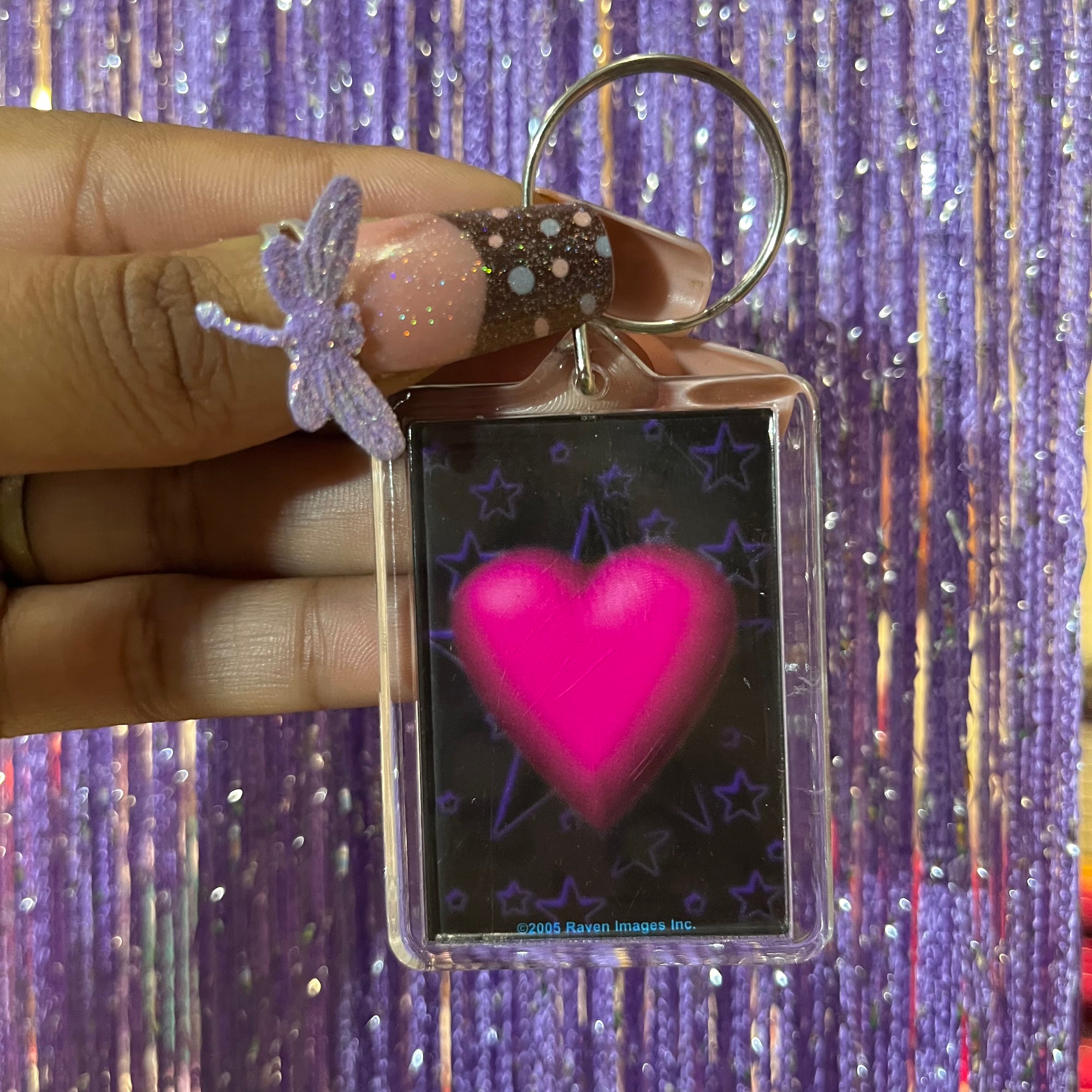 2005 emo heart keychain