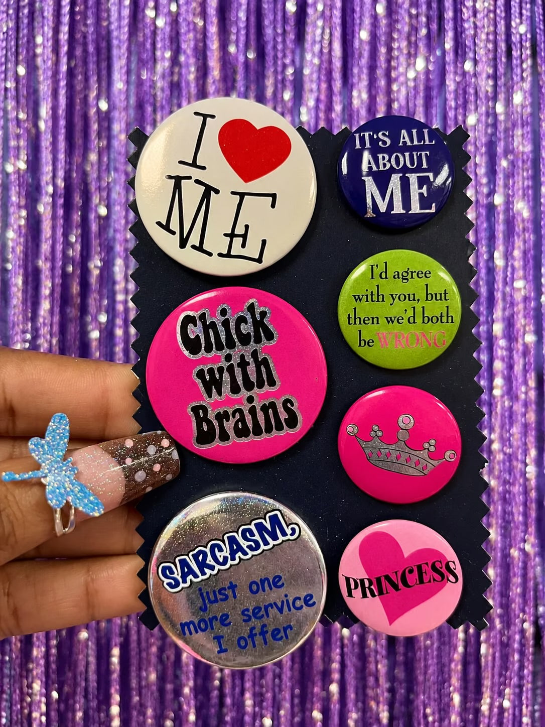2003 I luv me button pin set