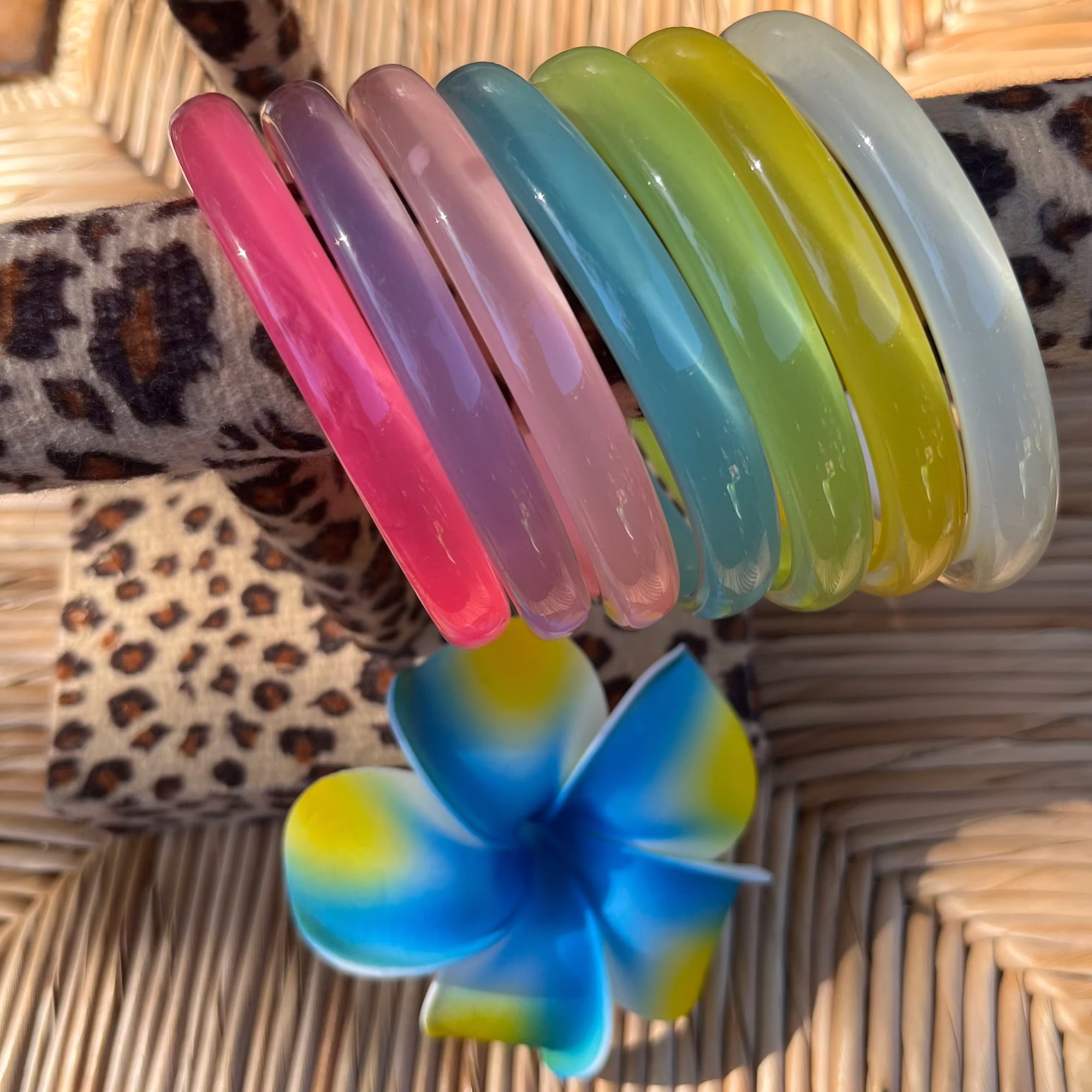 Clear acrylic jelly bangle bracelets