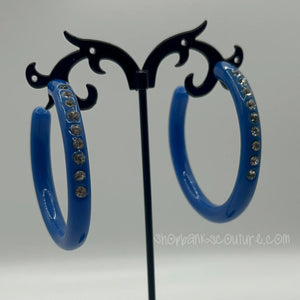 Candie crush hoop earrings - dark blue ♡