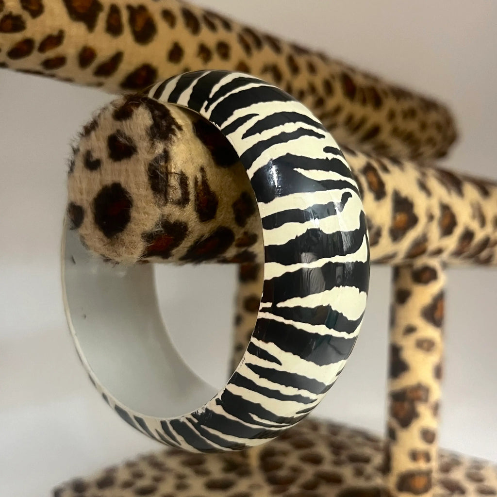 Vintage zebra print bangle bracelet