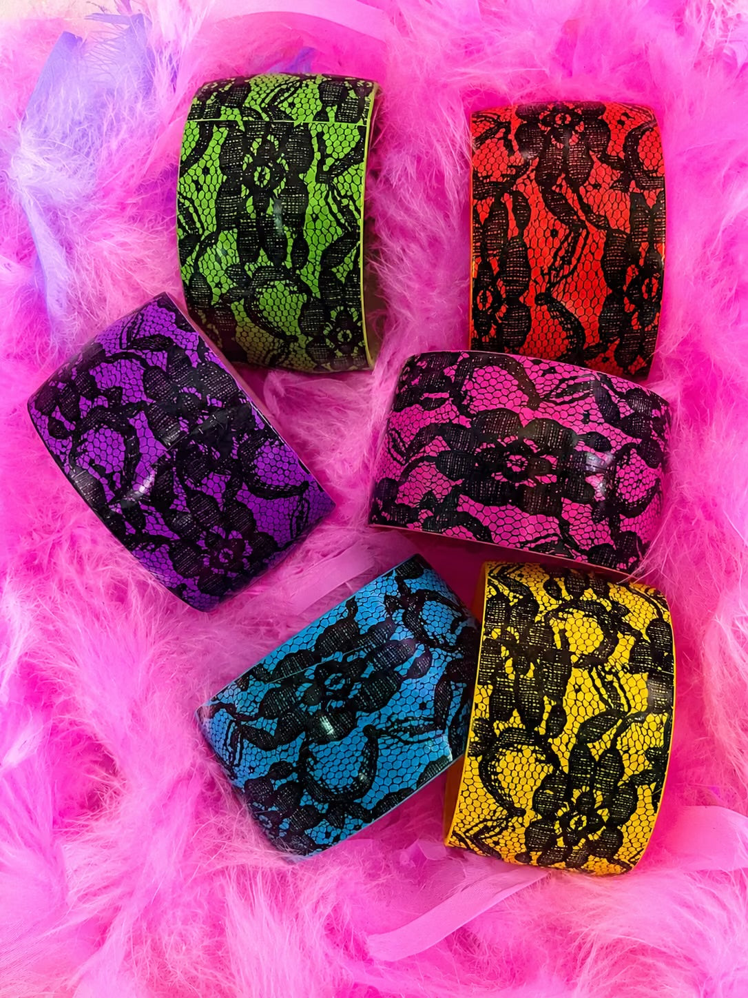 Colorful lace bangle bracelets