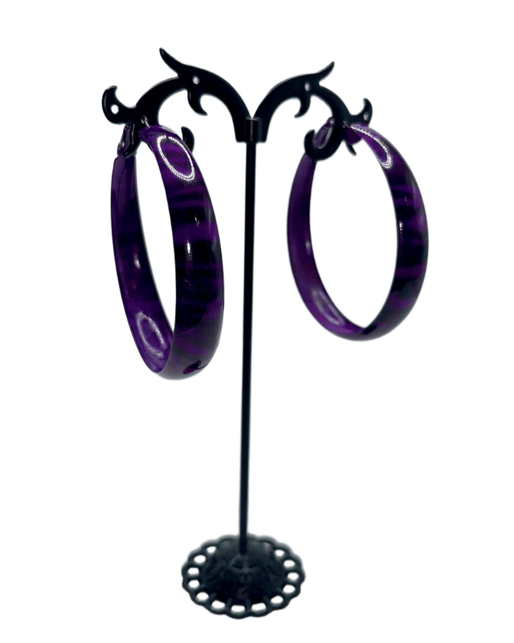 Zebra mini hoops - Purple