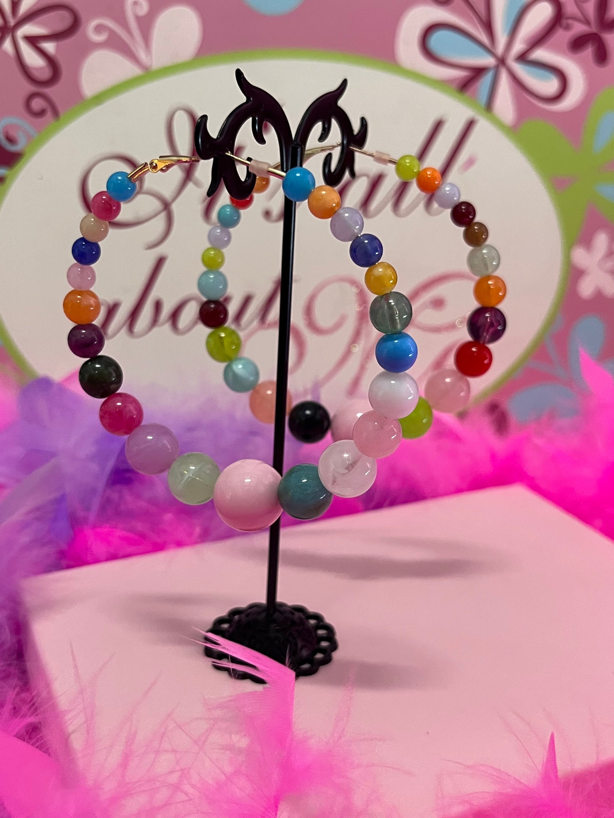 Sweet tooth beaded hoops
