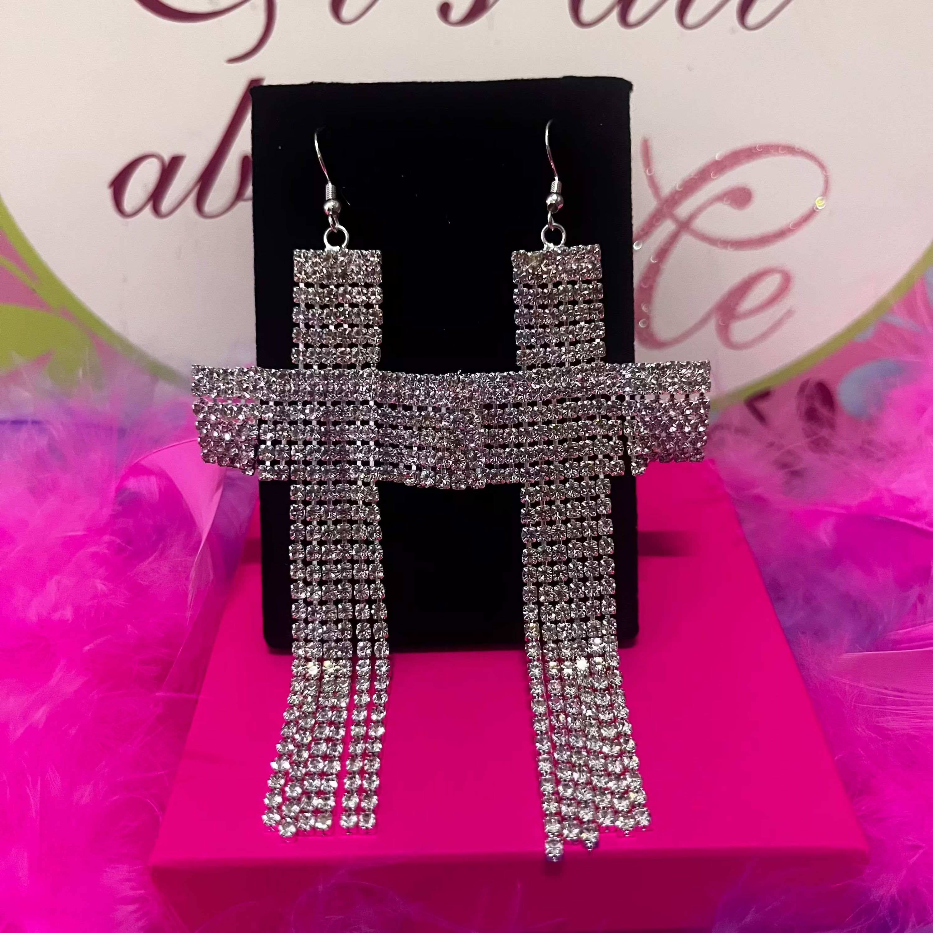 Trendsetter cross dangle earrings
