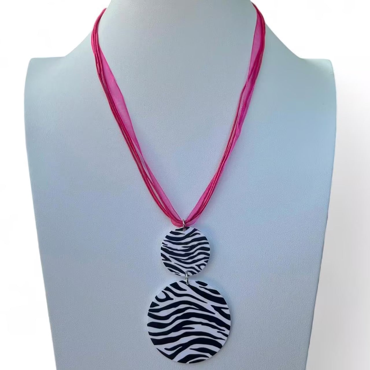Misti lace zebra print necklace