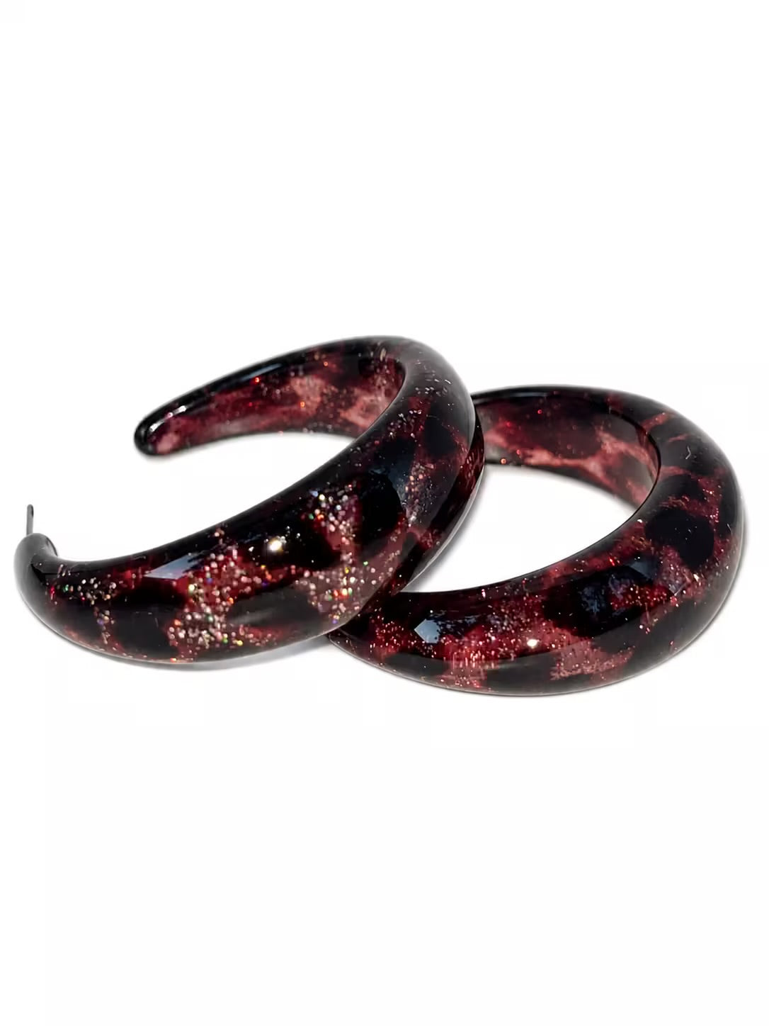 Vintage Glitter leopard hoop earrings - limited time offer!