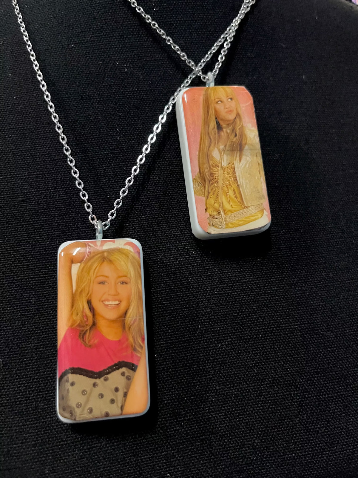 Stainless steel Hannah Montana Y2K Upcycled Vintage Domino Necklace
