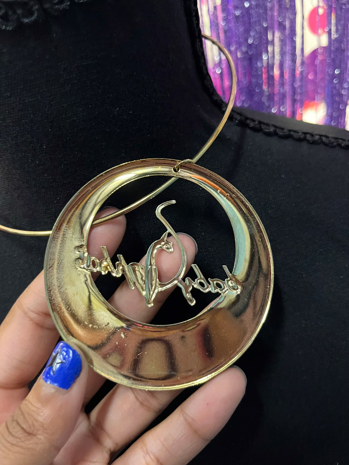 vintage 2001 baby phat statement medallion choker necklace