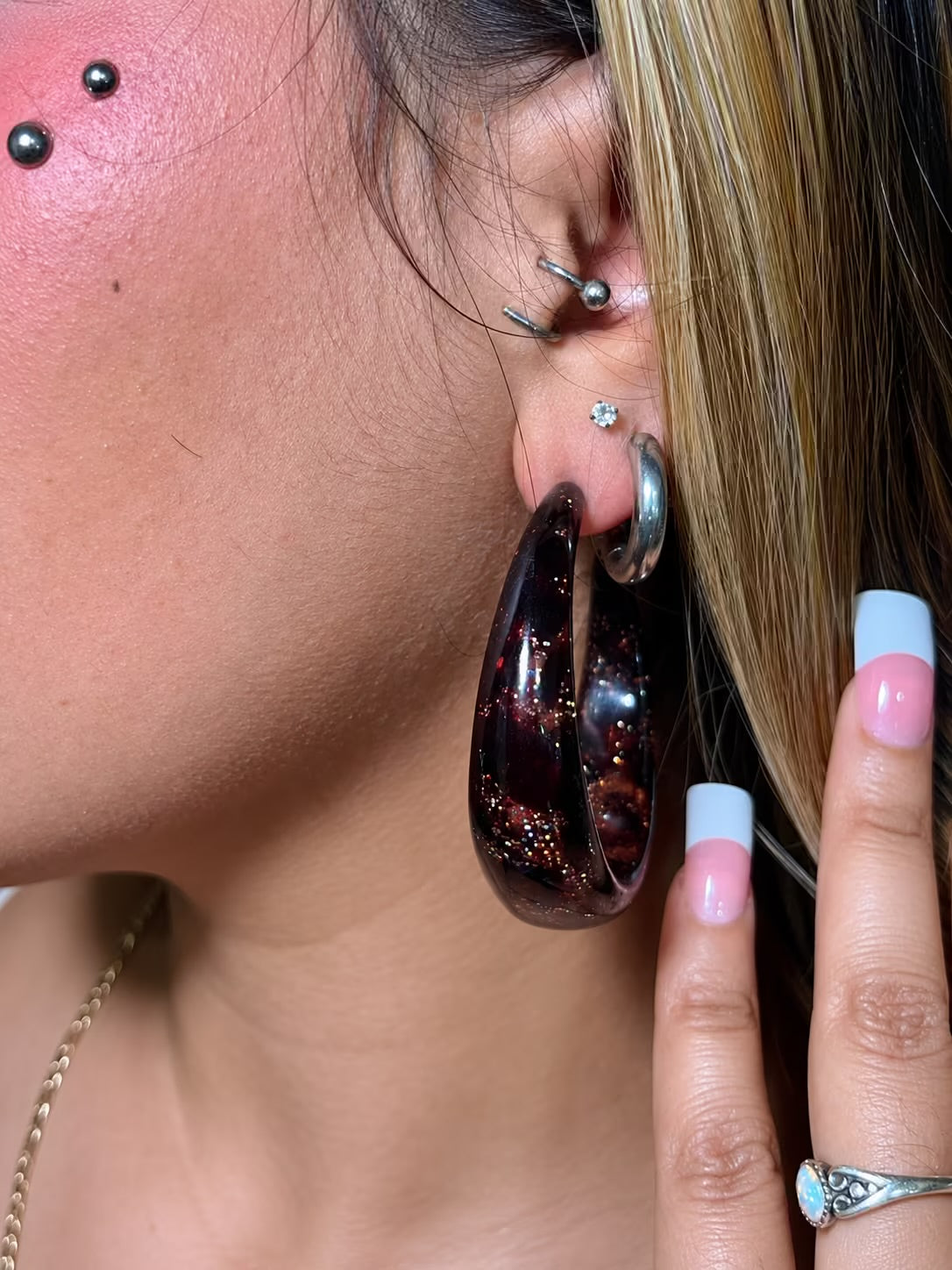 Vintage Glitter leopard hoop earrings - limited time offer!