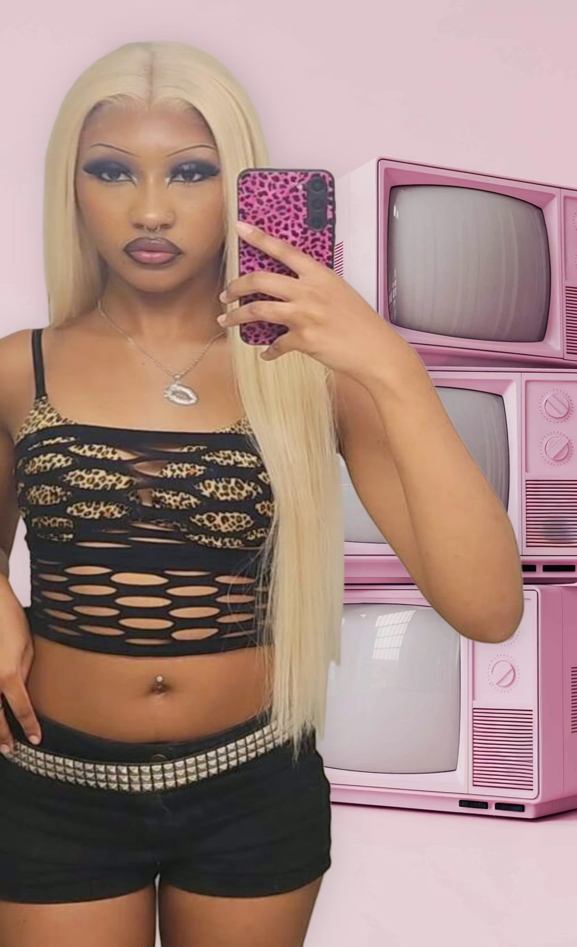 Fishnet tube tank top