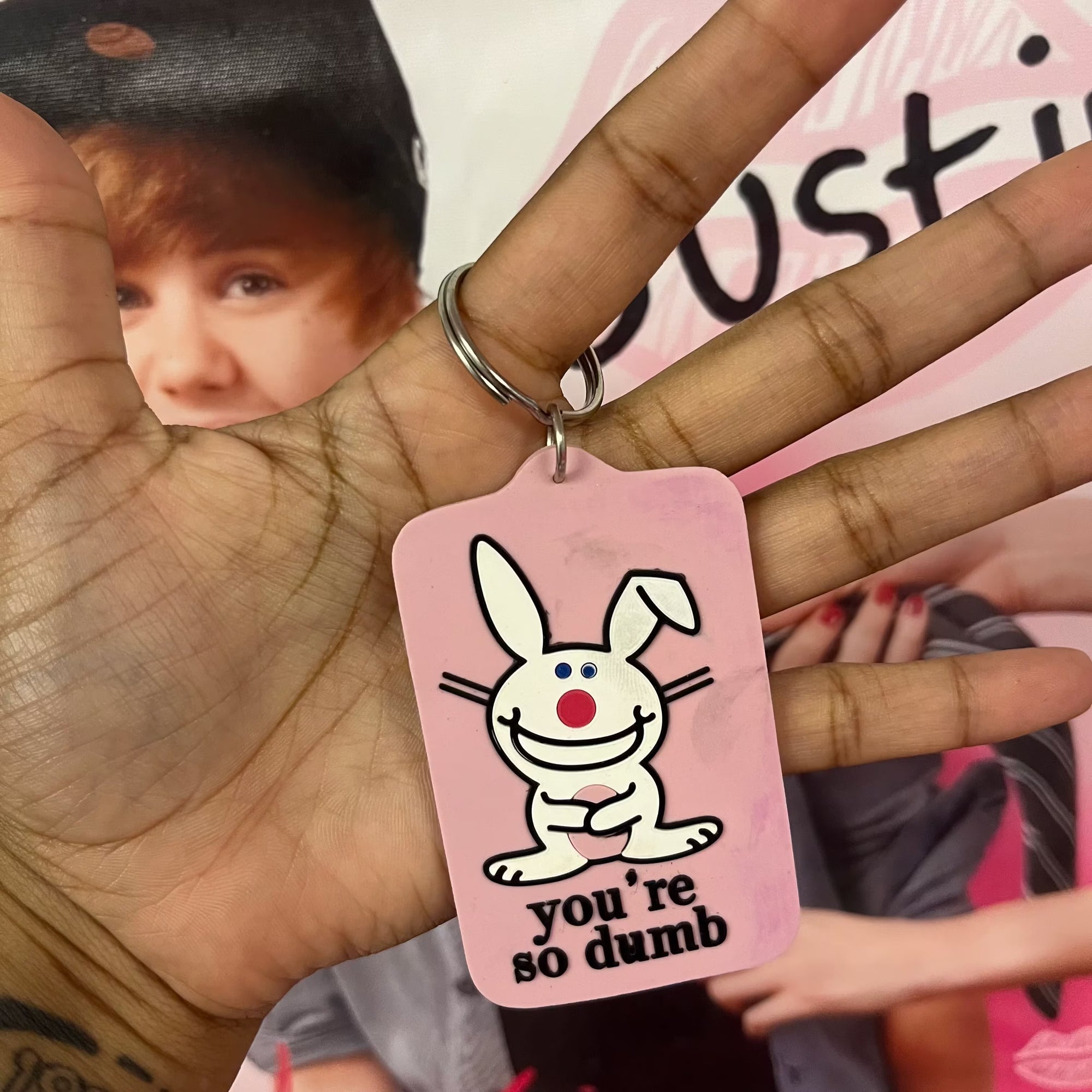 Vintage happy bunny keychains