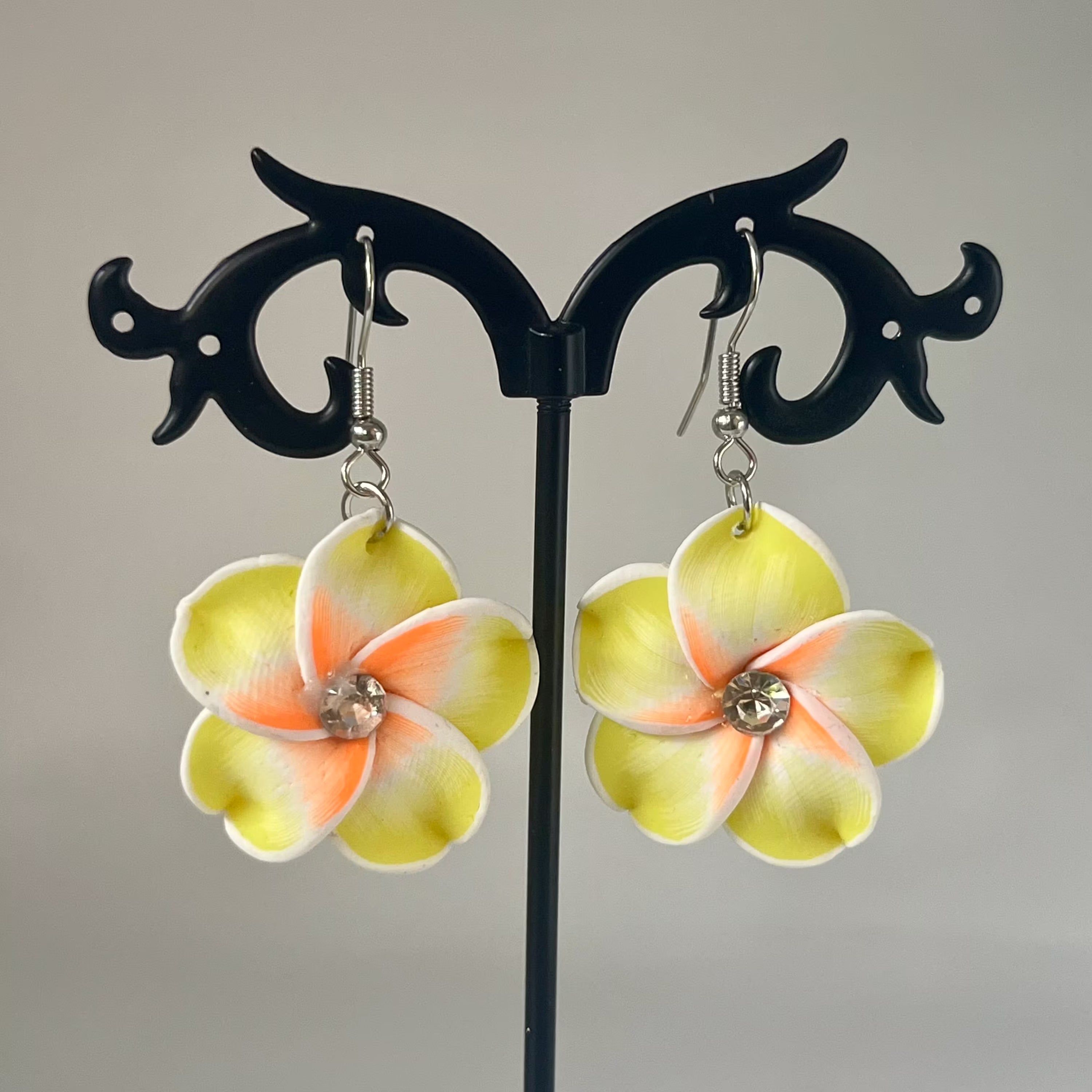 Plumeria flower earrings