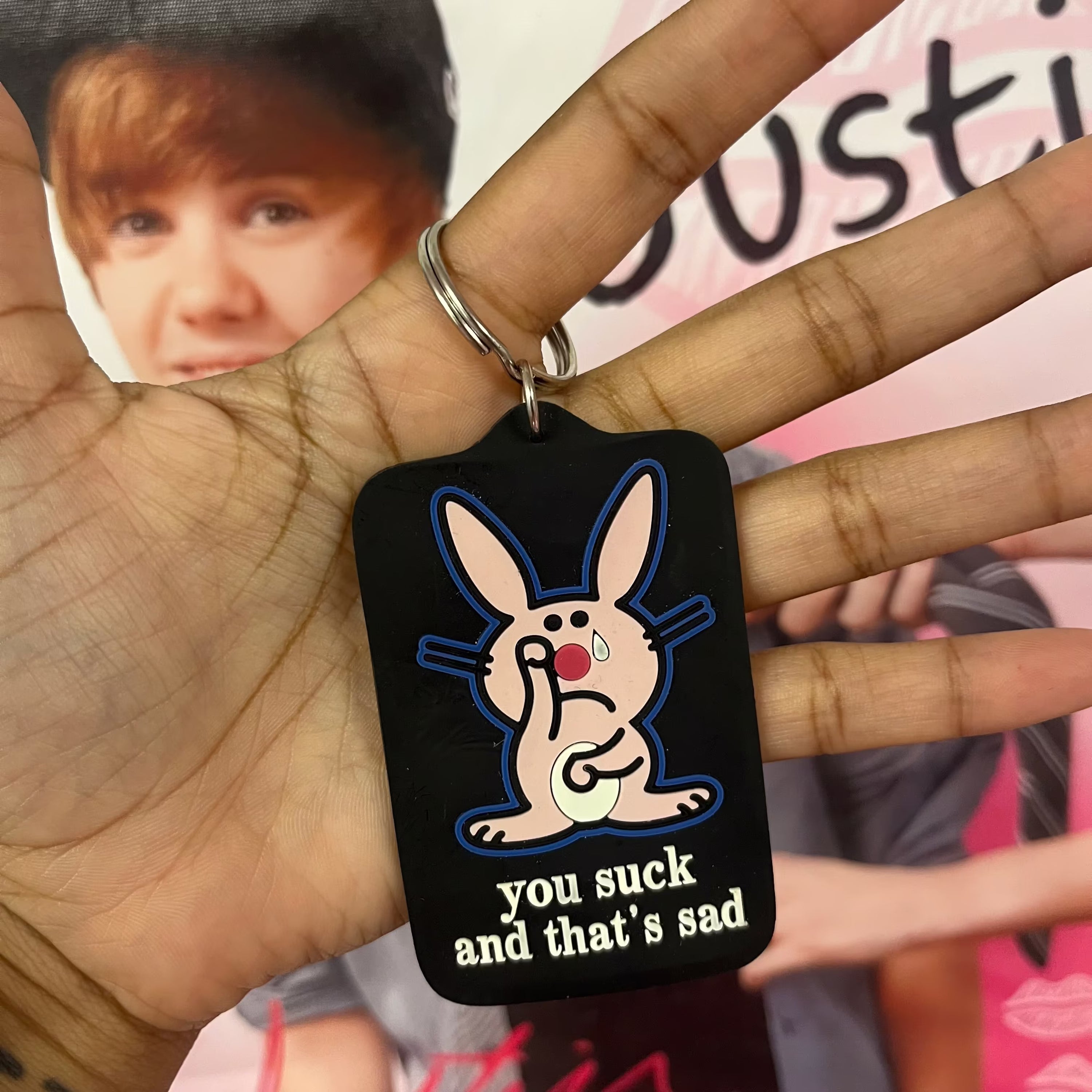 Vintage happy bunny keychains