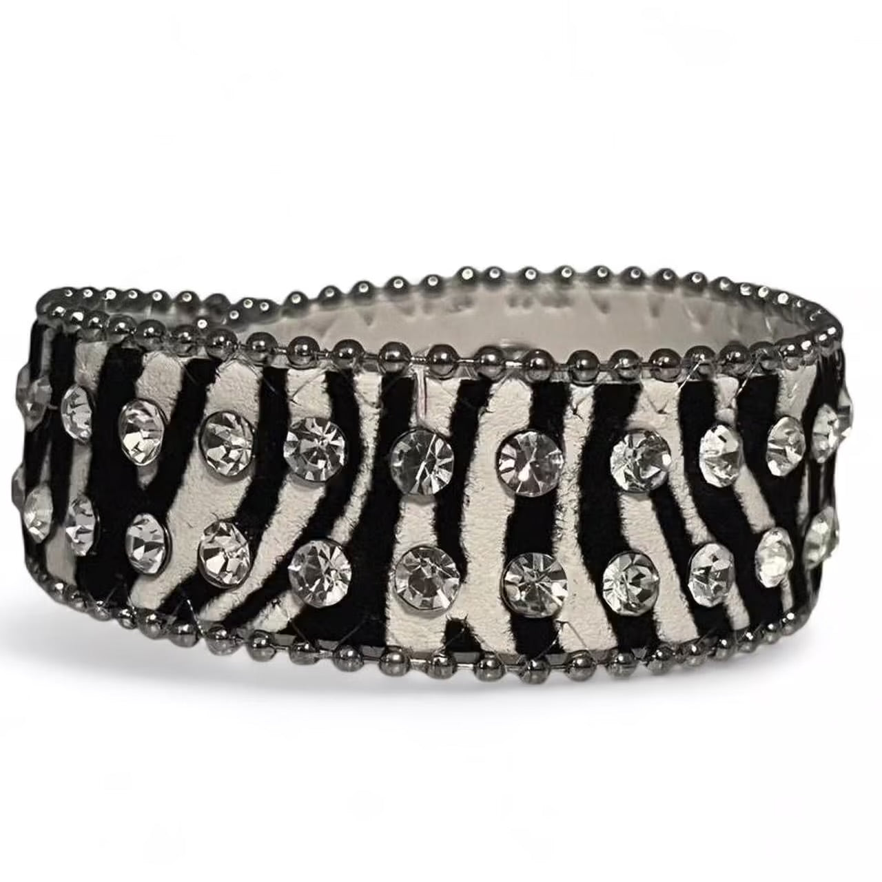 Zebra print studded bracelets