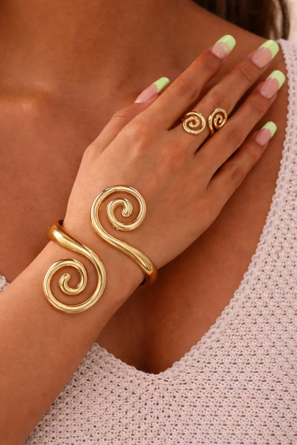 Golden meadow bracelet + ring set