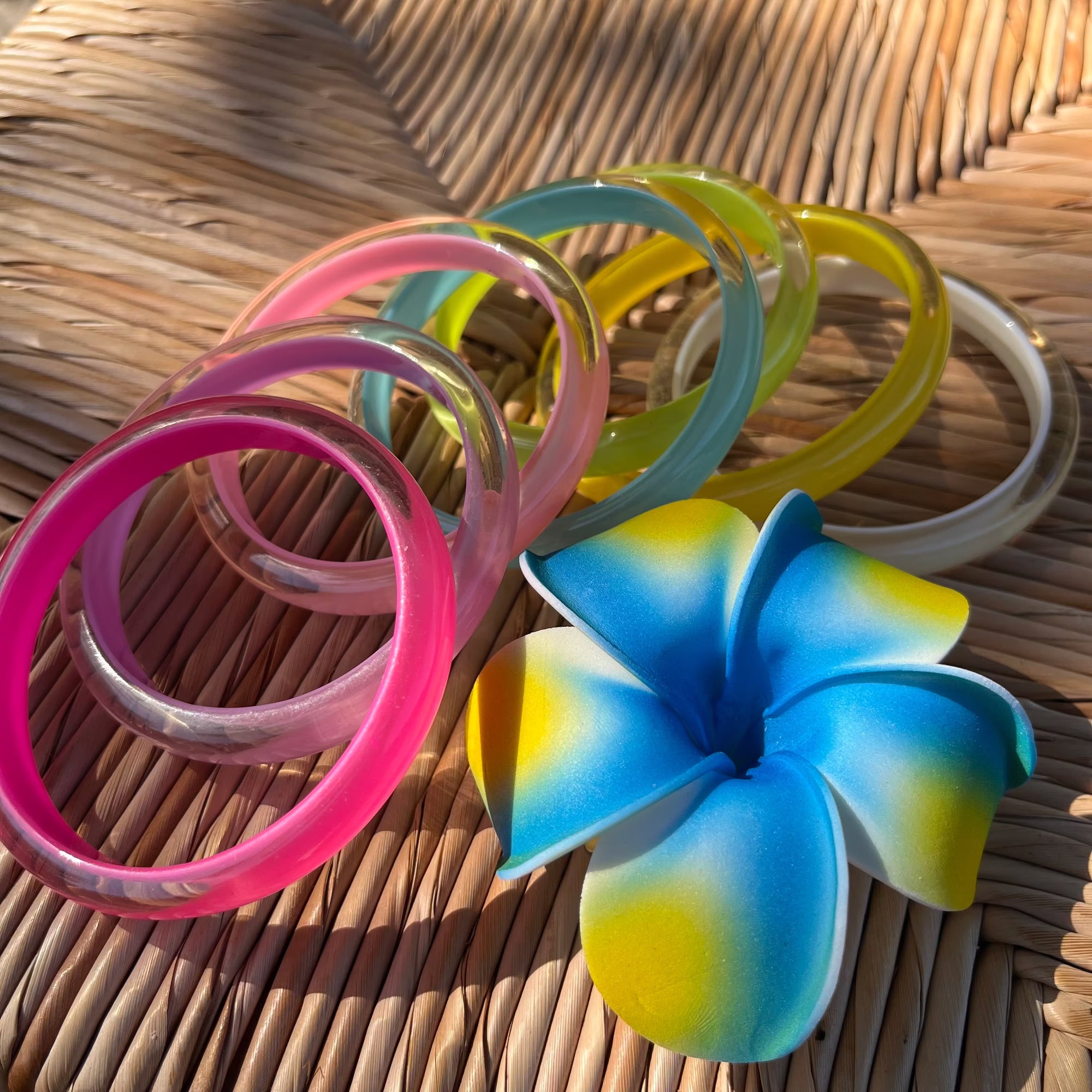 Clear acrylic jelly bangle bracelets