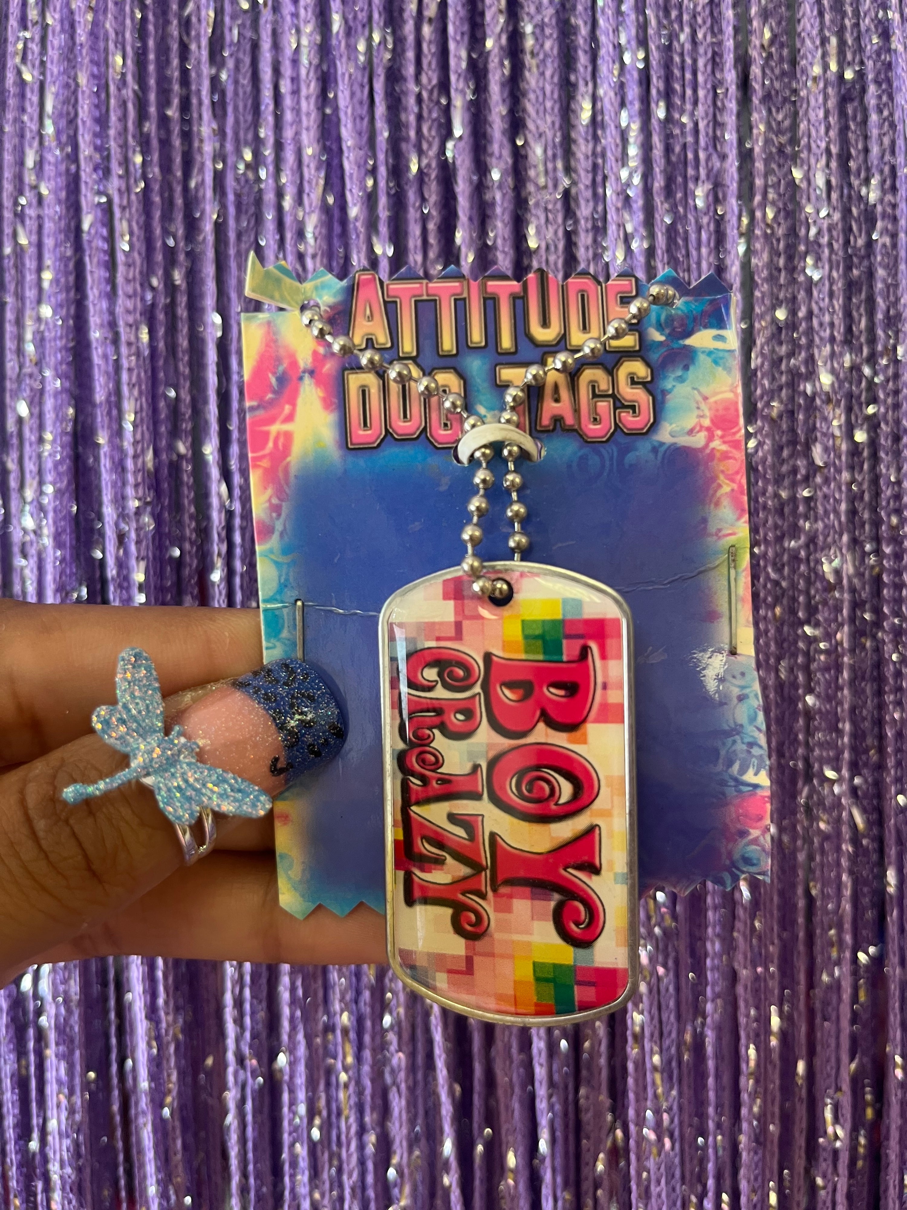 2002 Boy crazy dog tag necklace