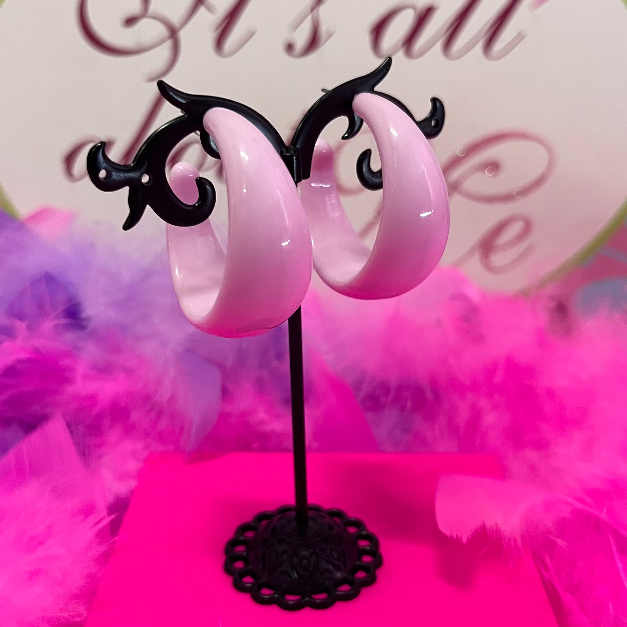 Spoiled Baby Pink hoop earrings