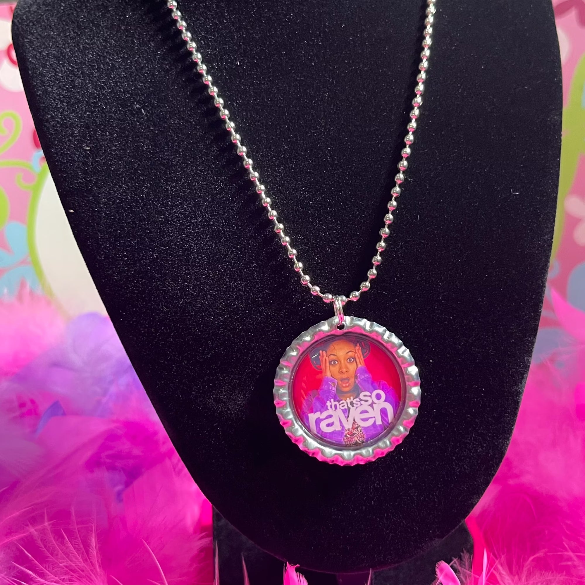 That’s so raven bottle cap necklace
