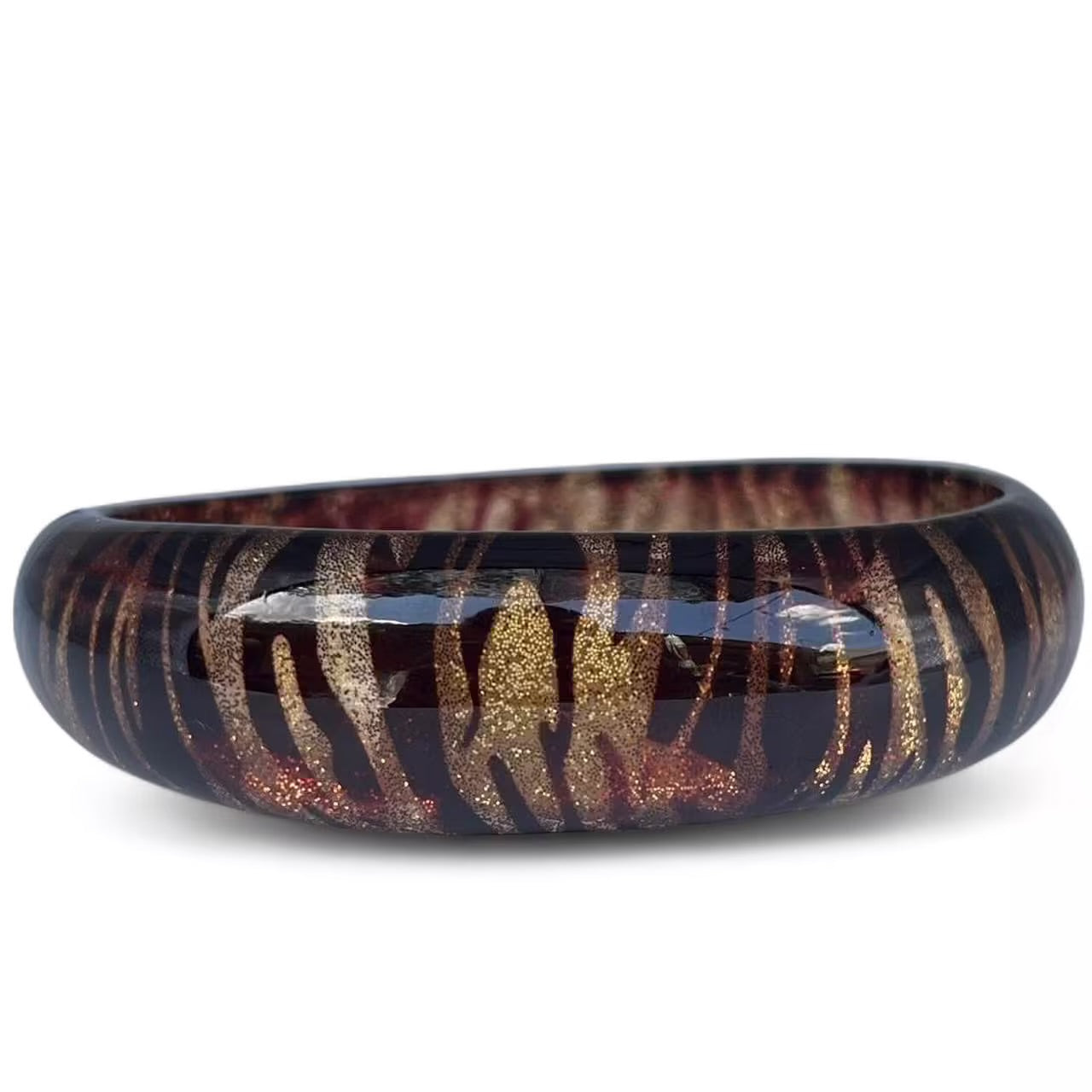 Gold glitter zebra print bangle