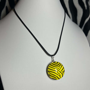 Zebra print glass necklaces ♡