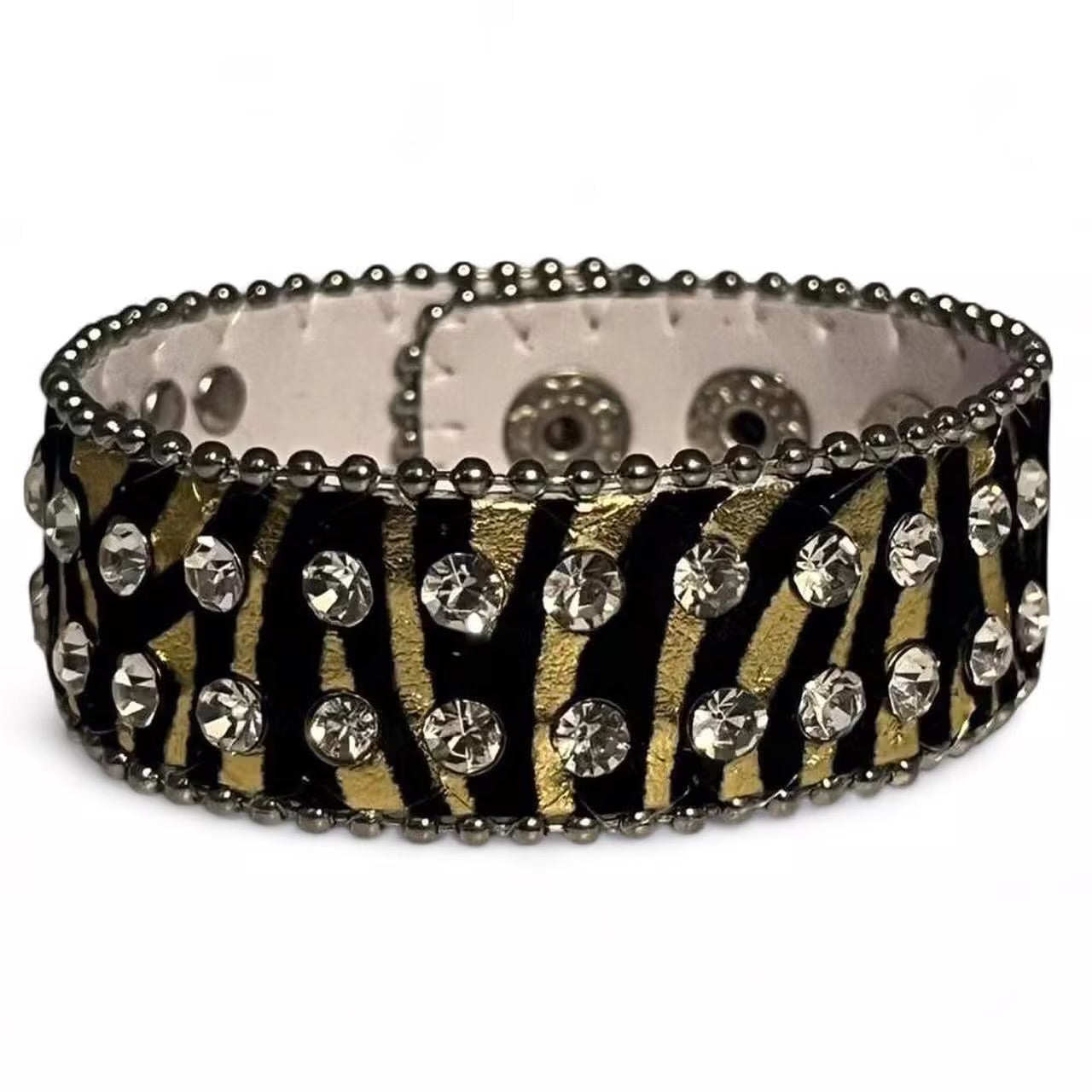 Zebra print studded bracelets