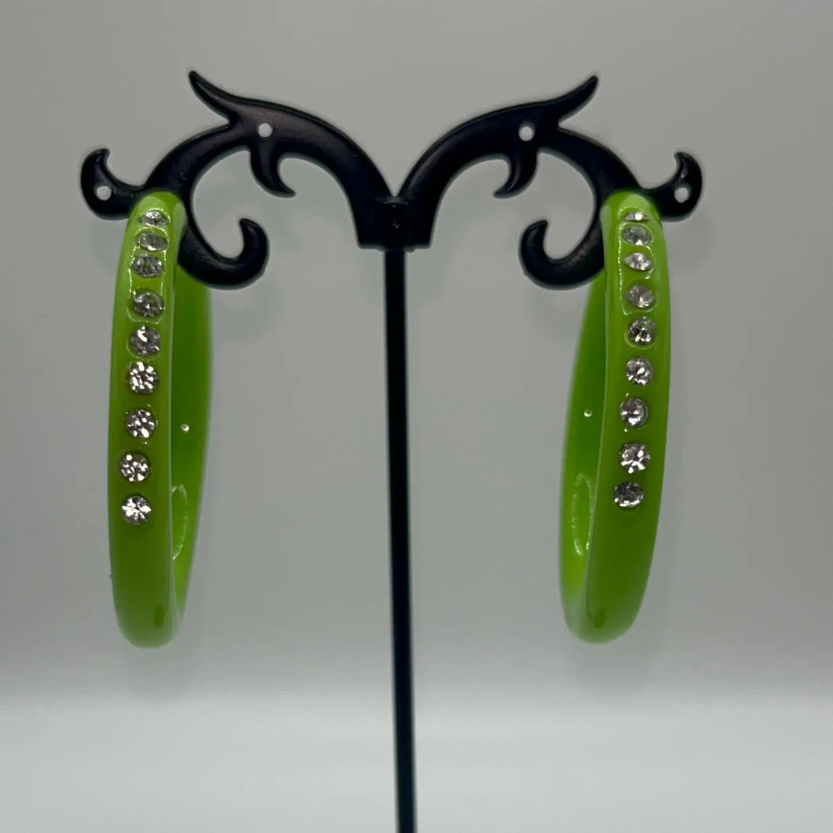 Candie crush hoop earrings - lime ♡