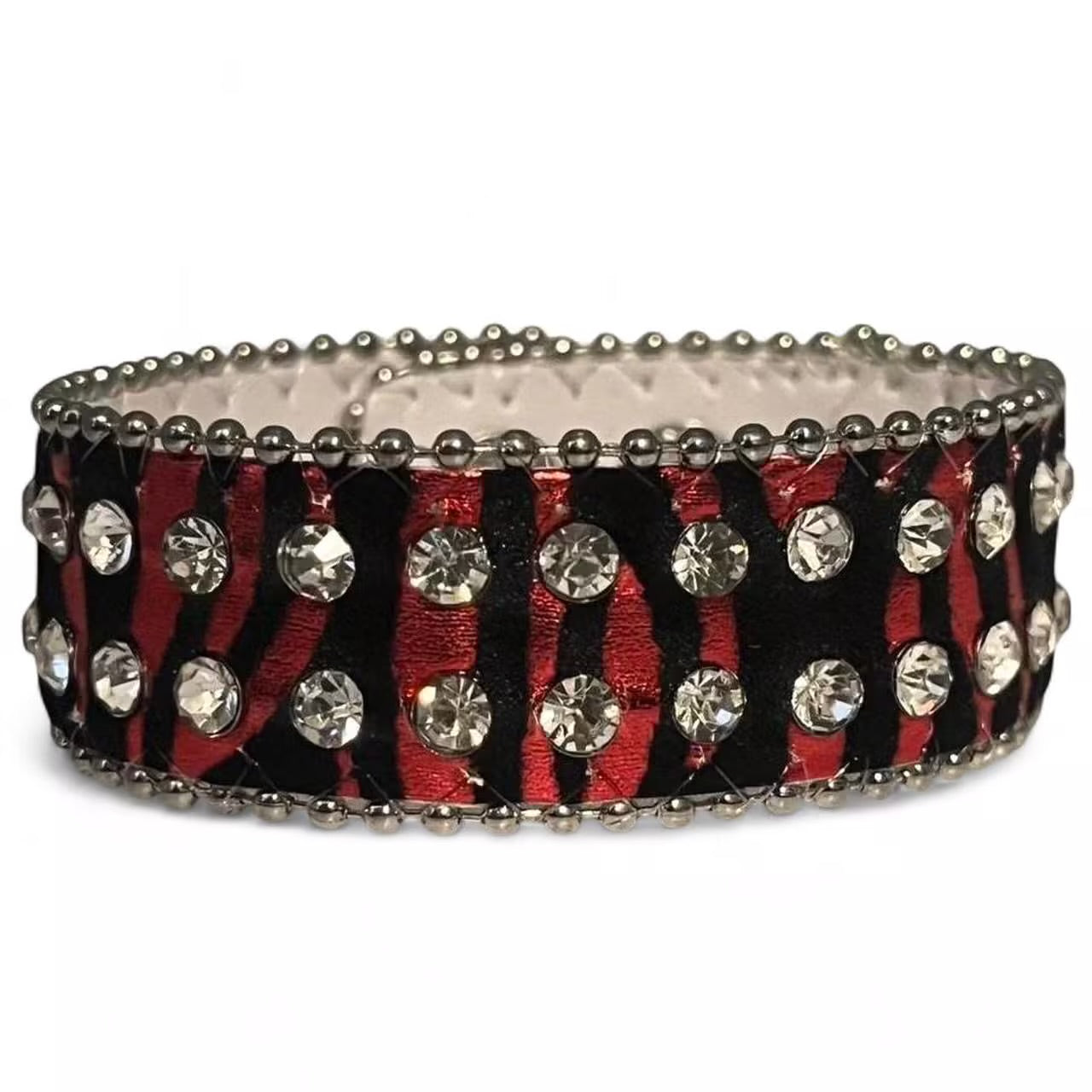 Zebra print studded bracelets