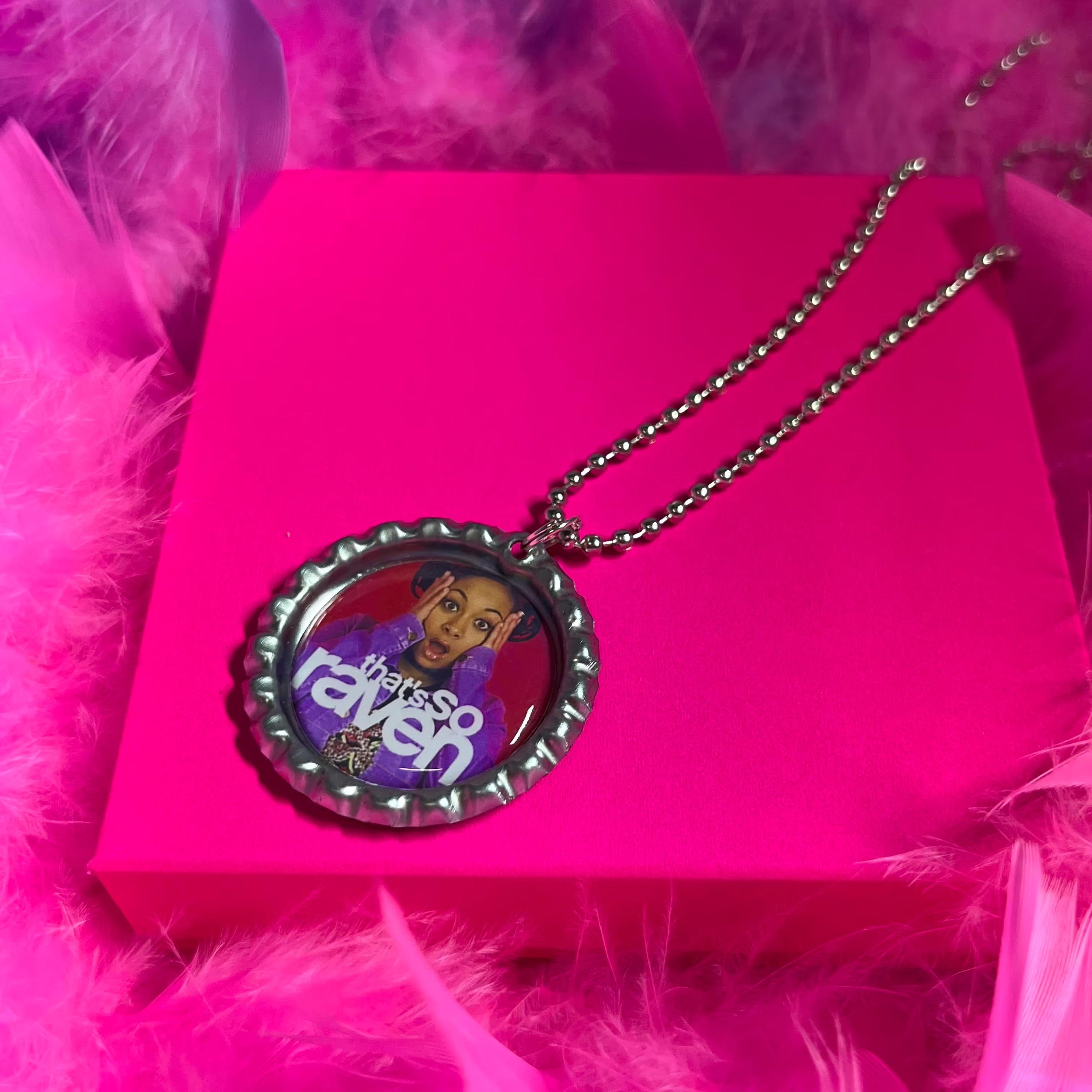 That’s so raven bottle cap necklace