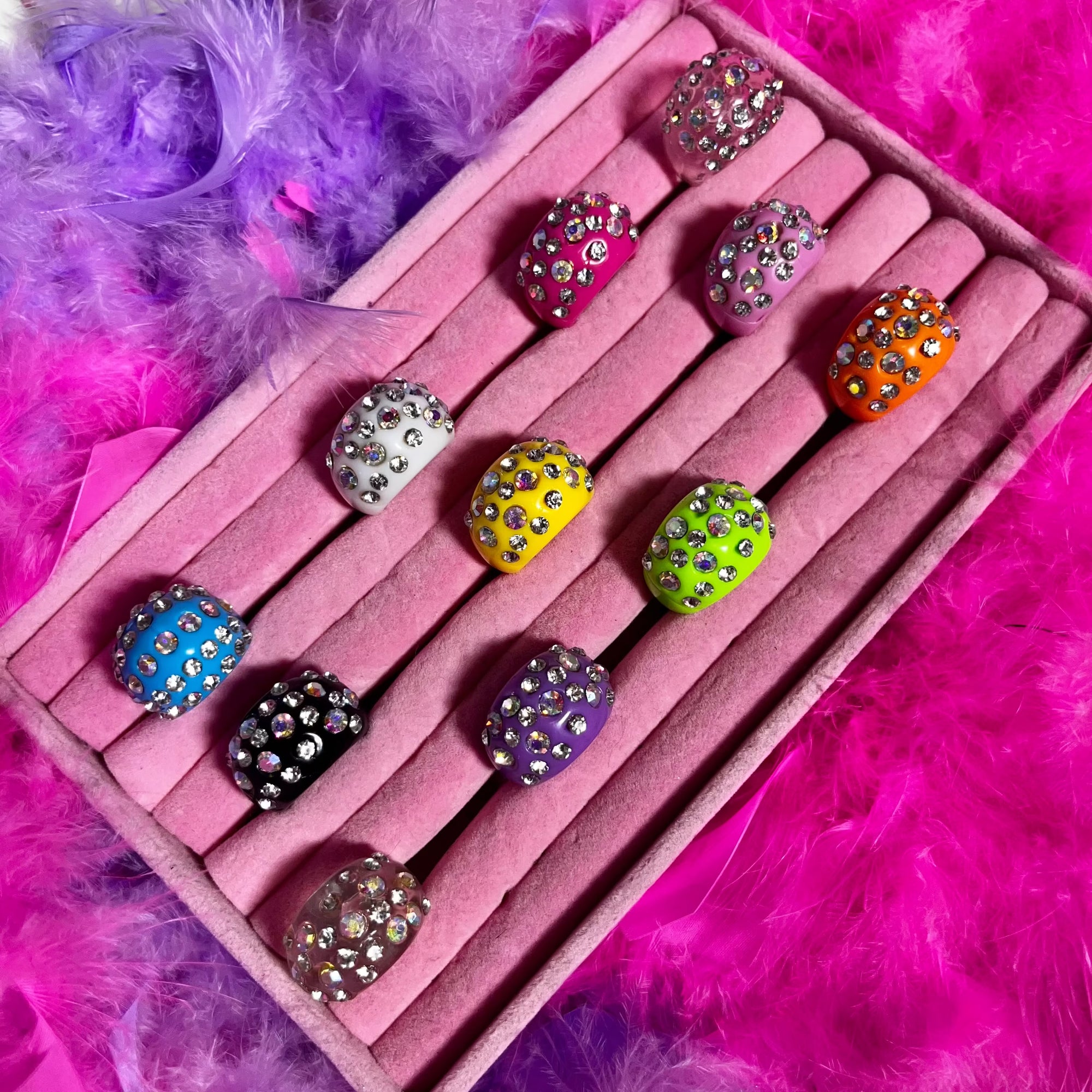 Diva blingy dome rings